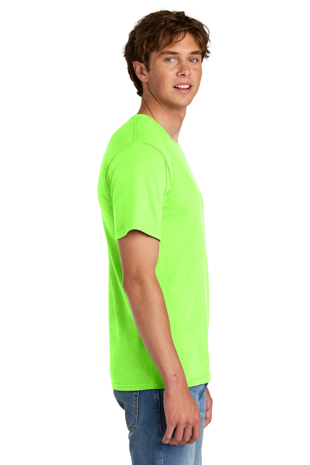 Port & Co Easy Cotton Tee PC43 - Neon Green - side
