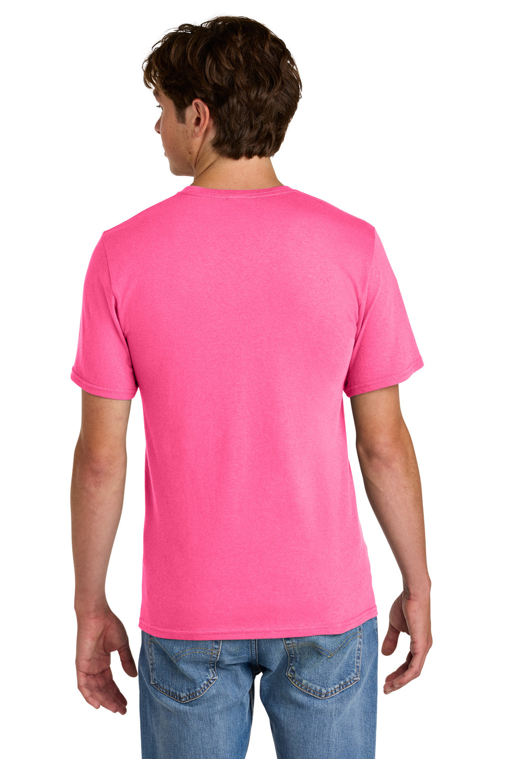 Port & Co Easy Cotton Tee PC43 - Neon Pink - back