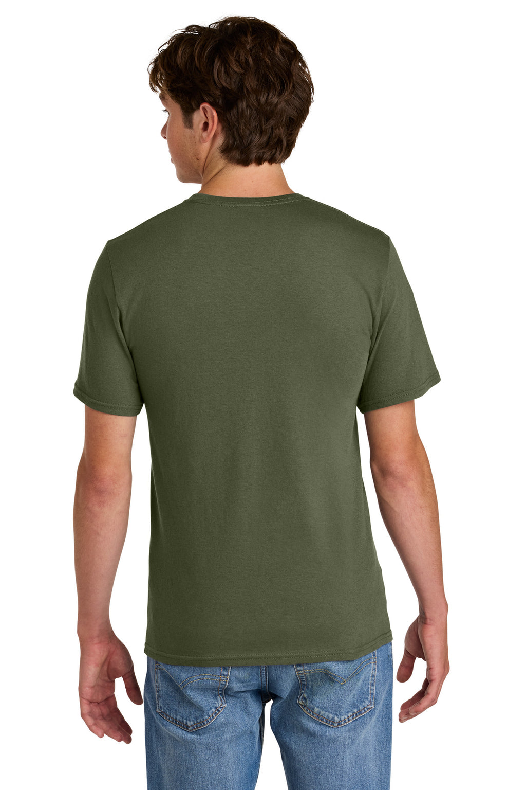 Port & Co Easy Cotton Tee PC43 - Olive Drab Green - back