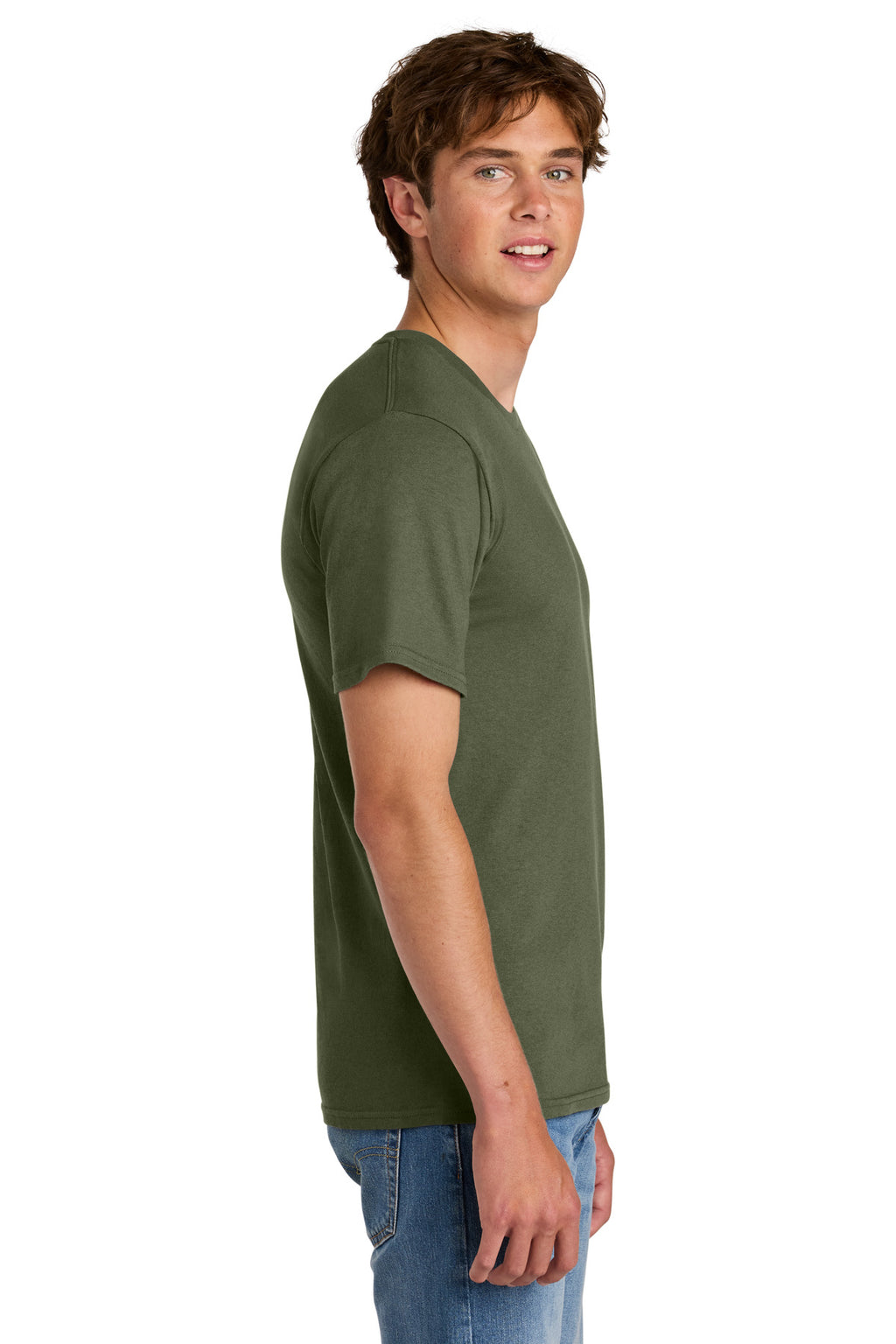 Port & Co Easy Cotton Tee PC43 - Olive Drab Green - side