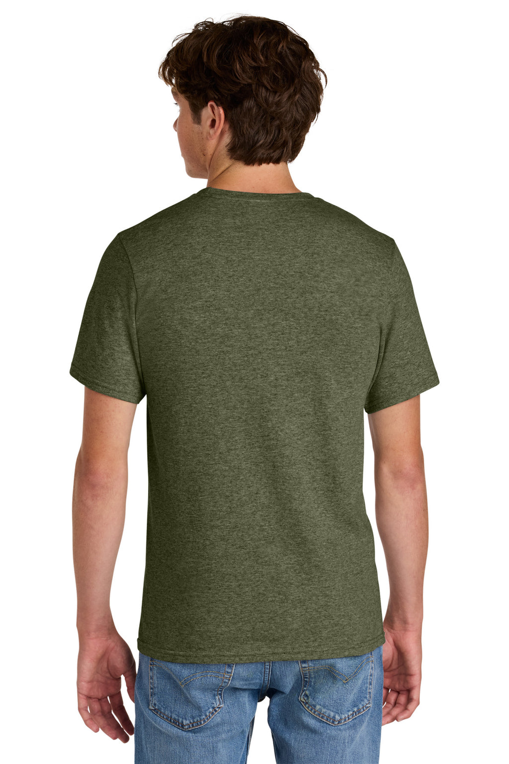 Port & Co Easy Cotton Tee PC43 - Olive Drab Green Heather - back
