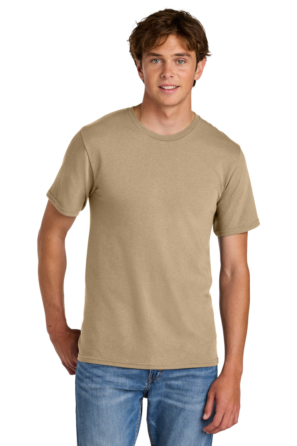 Port & Co Easy Cotton Tee PC43 - Sand - front