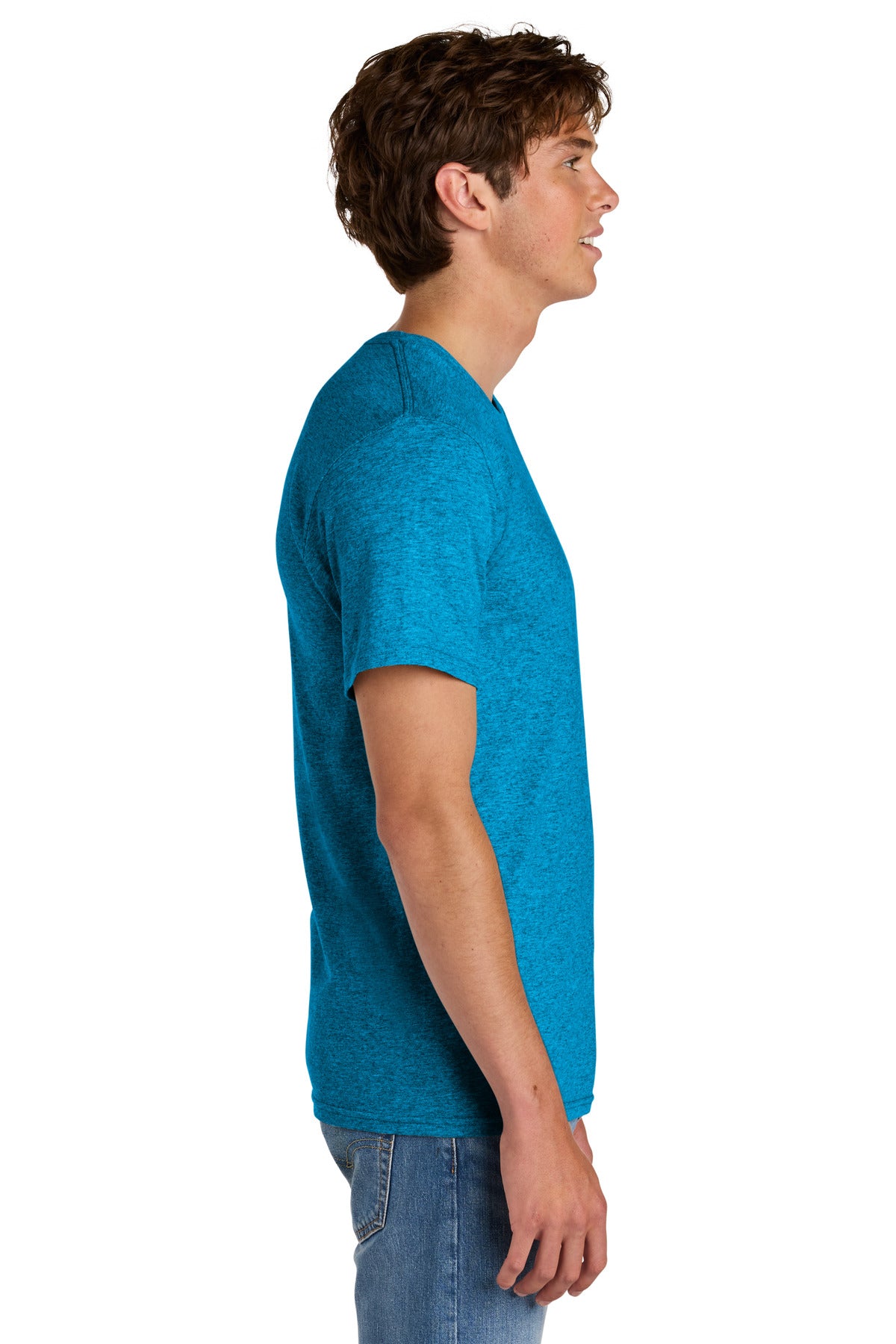 Port & Co Easy Cotton Tee PC43 - Sapphire Heather - side