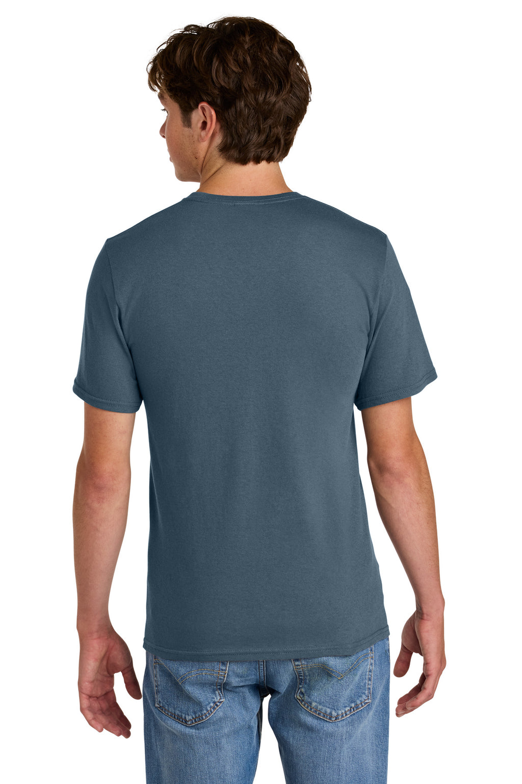 Port & Co Easy Cotton Tee PC43 - Steel Blue - back