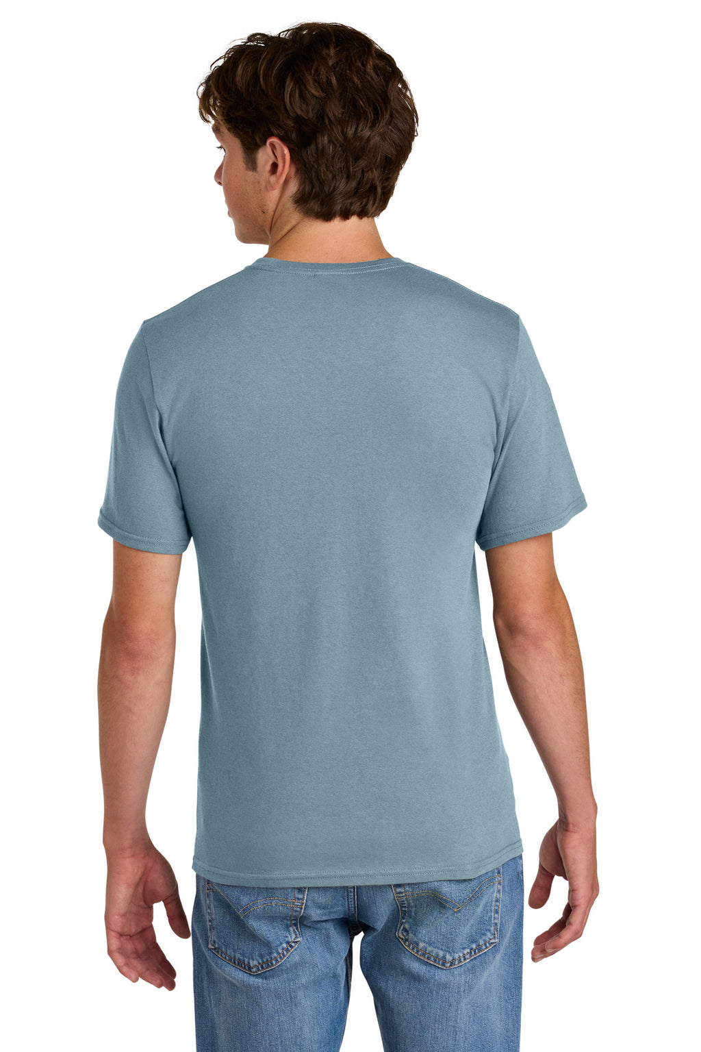 Port & Co Easy Cotton Tee PC43 - Stonewashed Blue - back