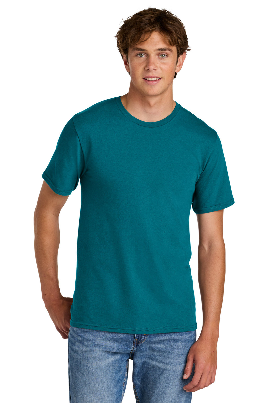 Port & Co Easy Cotton Tee PC43 - Teal - front