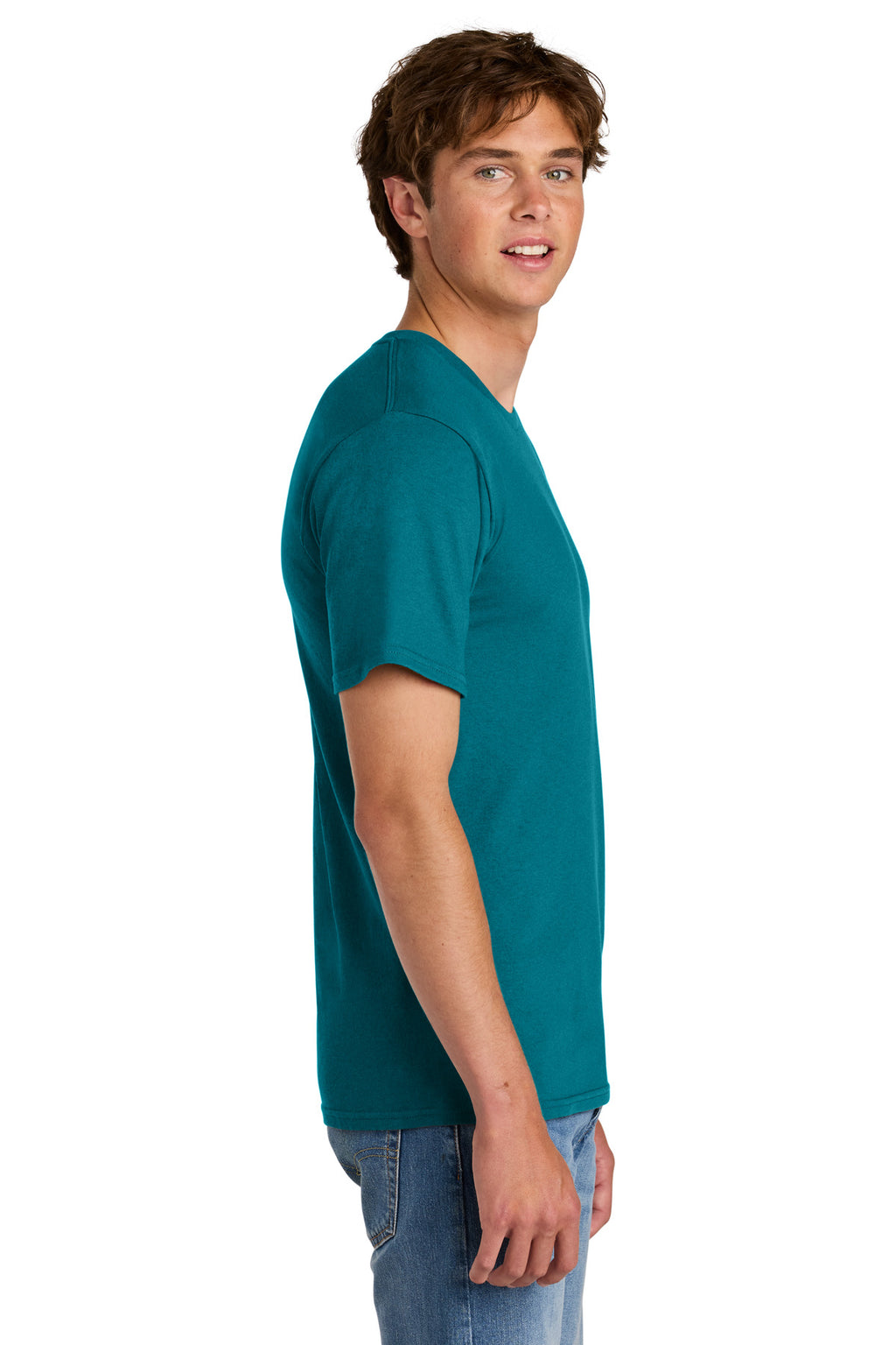 Port & Co Easy Cotton Tee PC43 - Teal - side