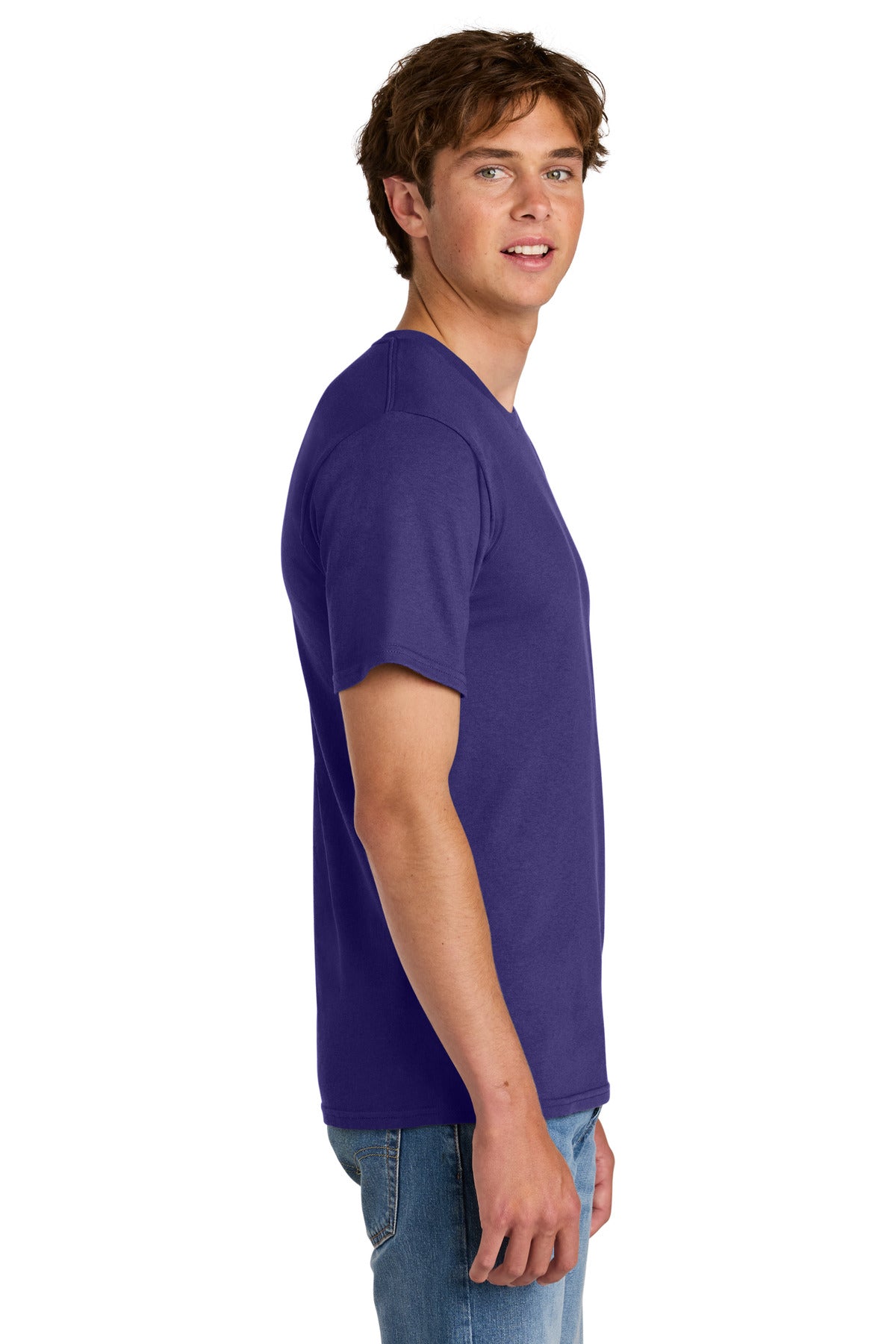 Port & Co Easy Cotton Tee PC43 - Team Purple - side