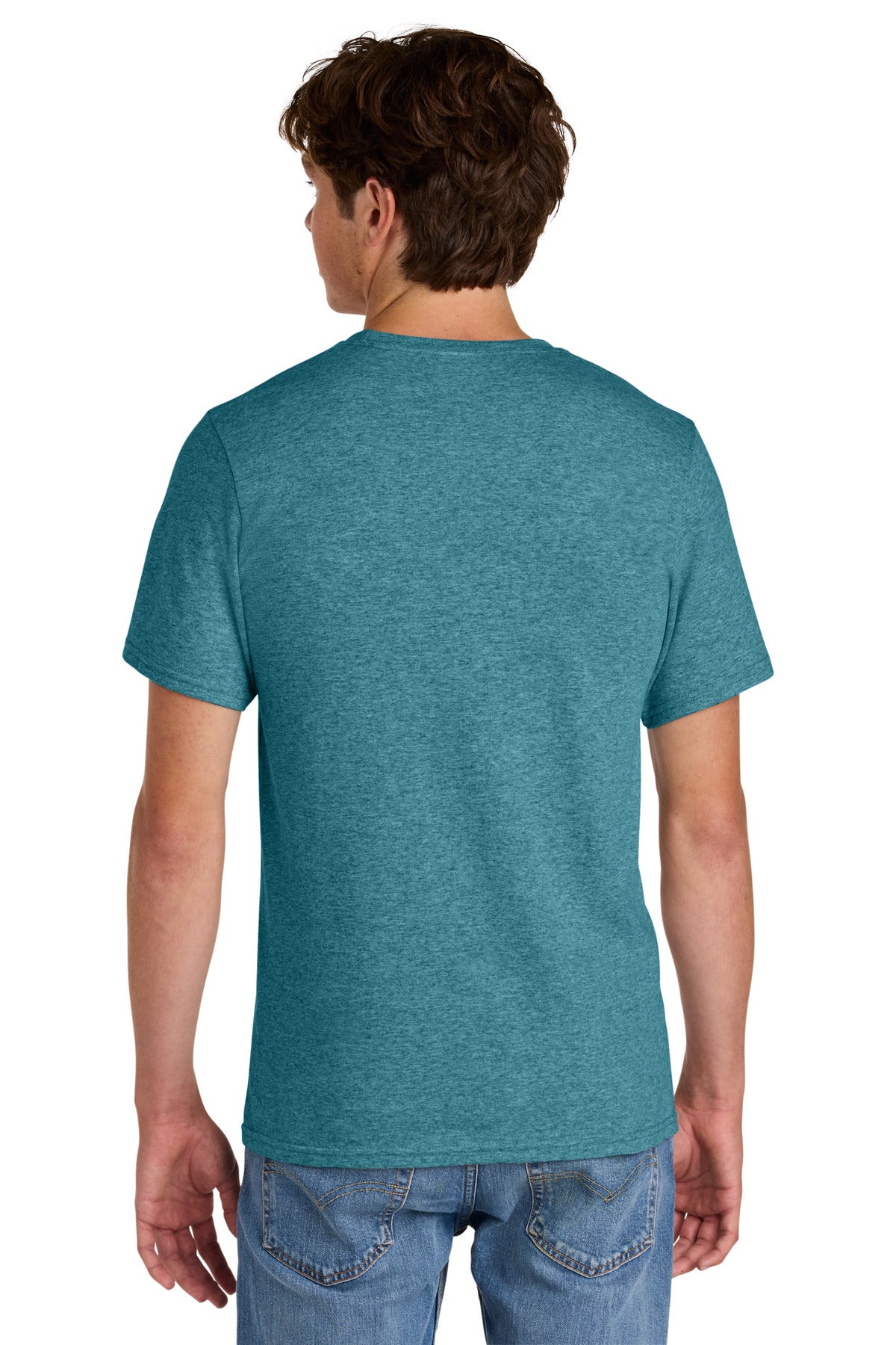 Port & Co Easy Cotton Tee PC43 - Vivid Teal Heather - back