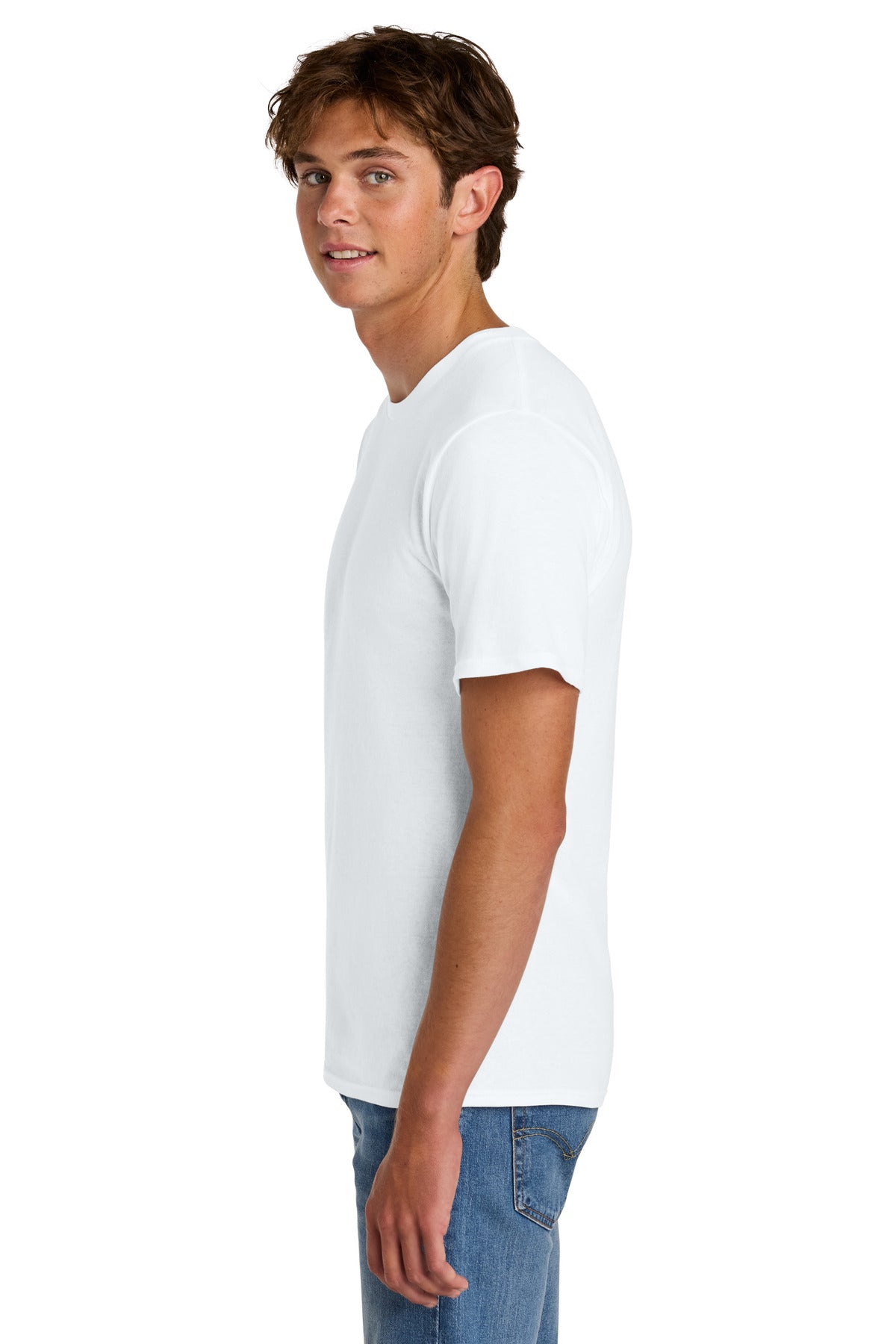 Port & Co Easy Cotton Tee PC43 - White - side