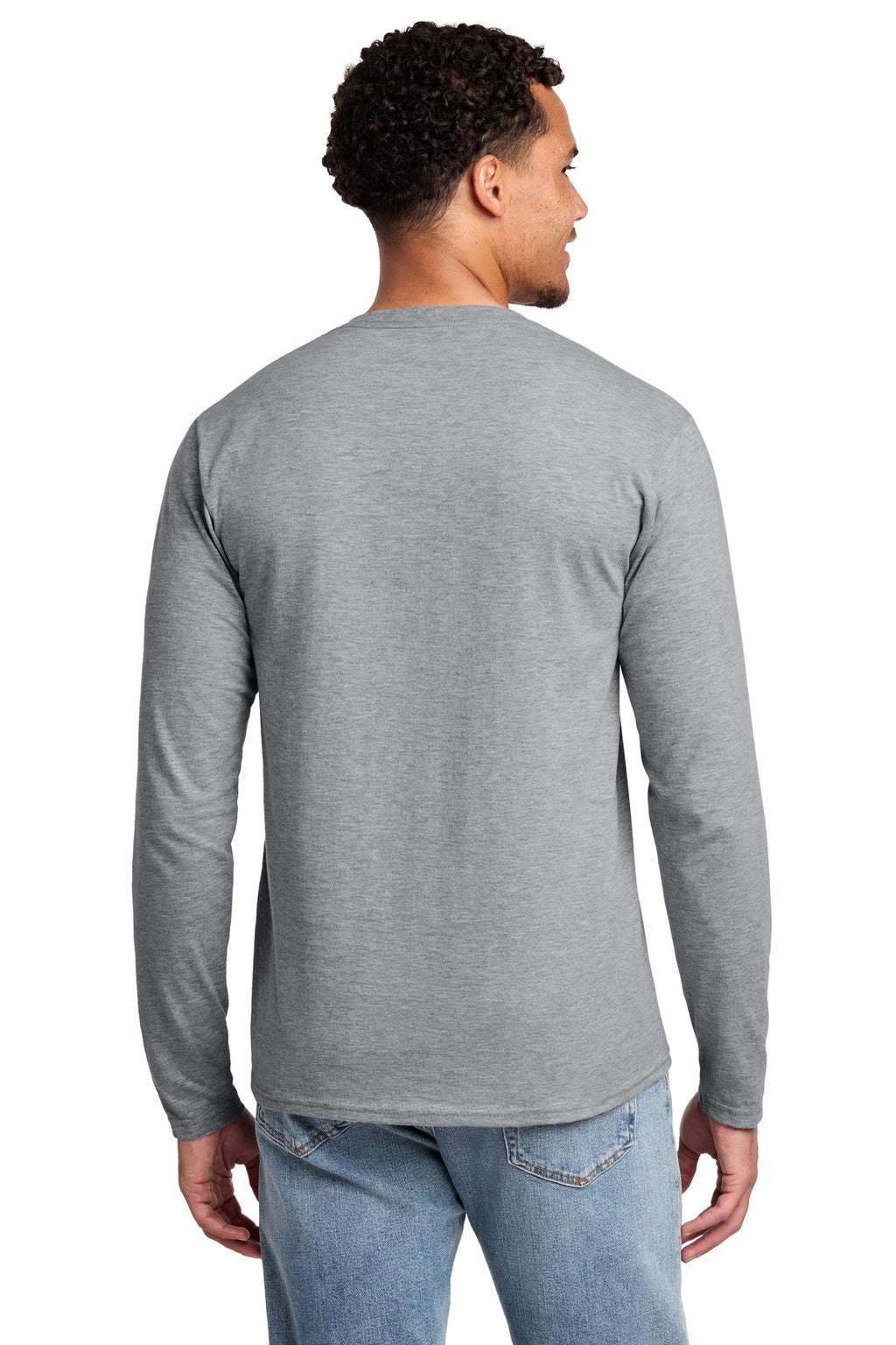 Port & Co Long Sleeve Fan Favorite Tee. PC450LS - Athletic Heather - back