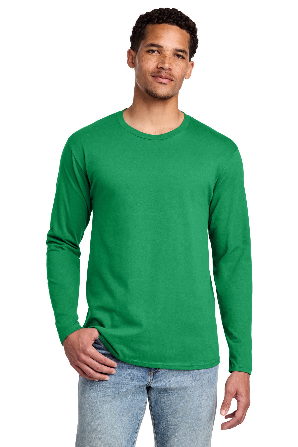 Port & Co Long Sleeve Fan Favorite Tee. PC450LS - Athletic Kelly - front
