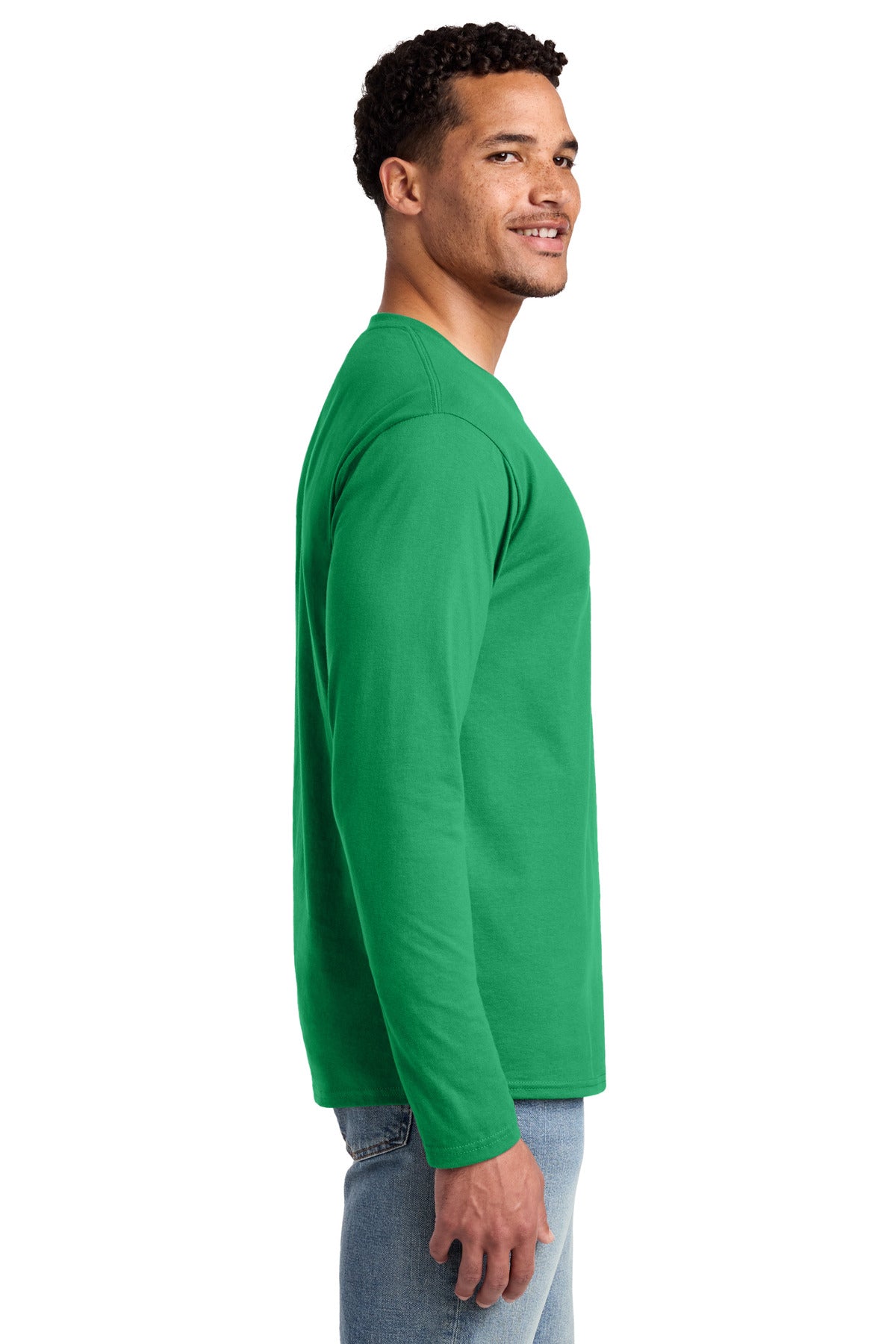Port & Co Long Sleeve Fan Favorite Tee. PC450LS - Athletic Kelly - side