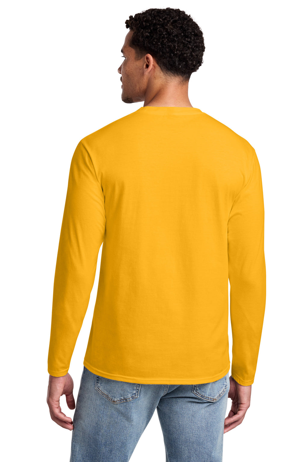 Port & Co Long Sleeve Fan Favorite Tee. PC450LS - Bright Gold - back