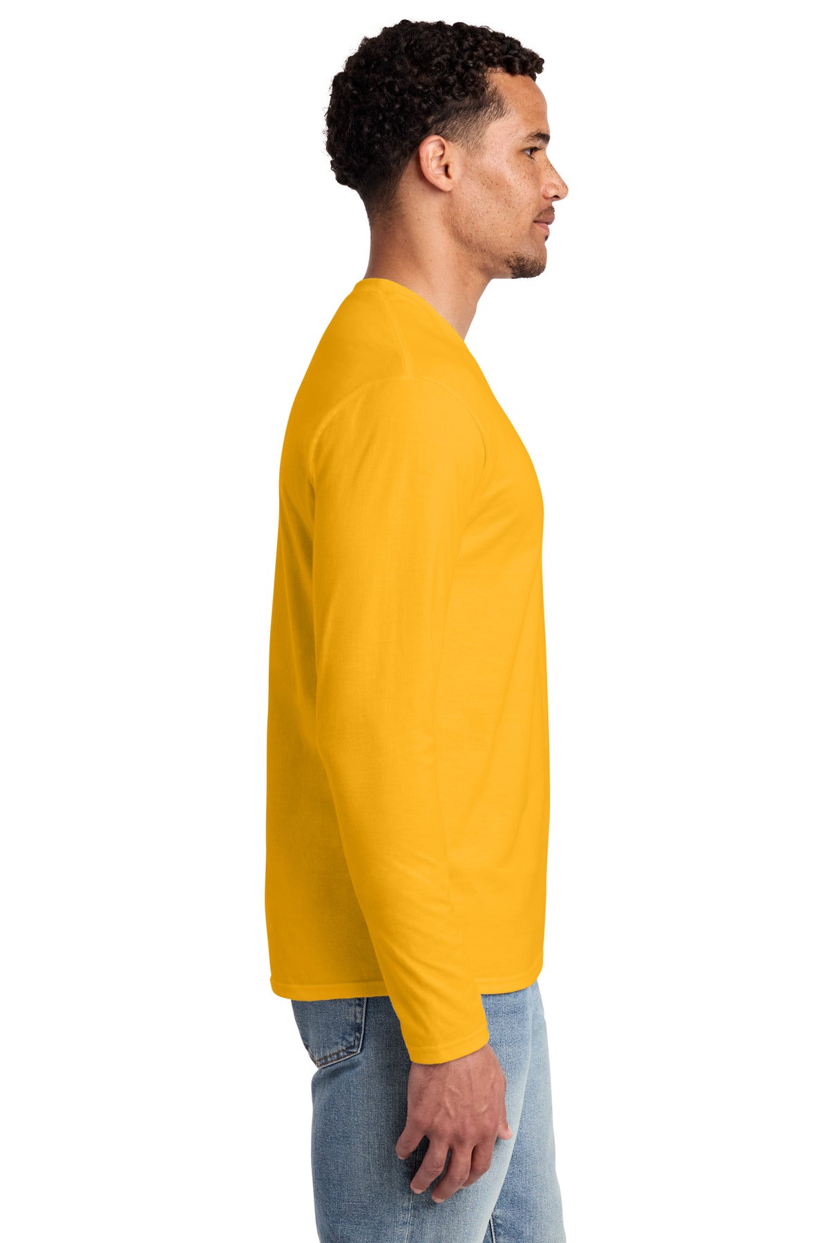 Port & Co Long Sleeve Fan Favorite Tee. PC450LS - Bright Gold - side