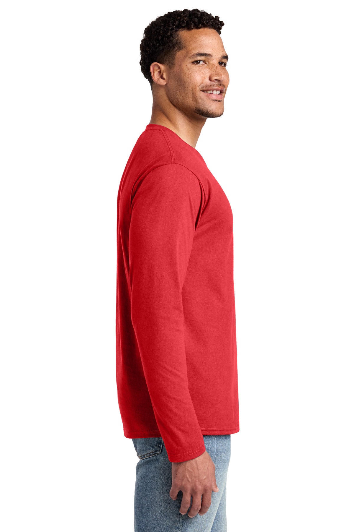 Port & Co Long Sleeve Fan Favorite Tee. PC450LS - Bright Red - side