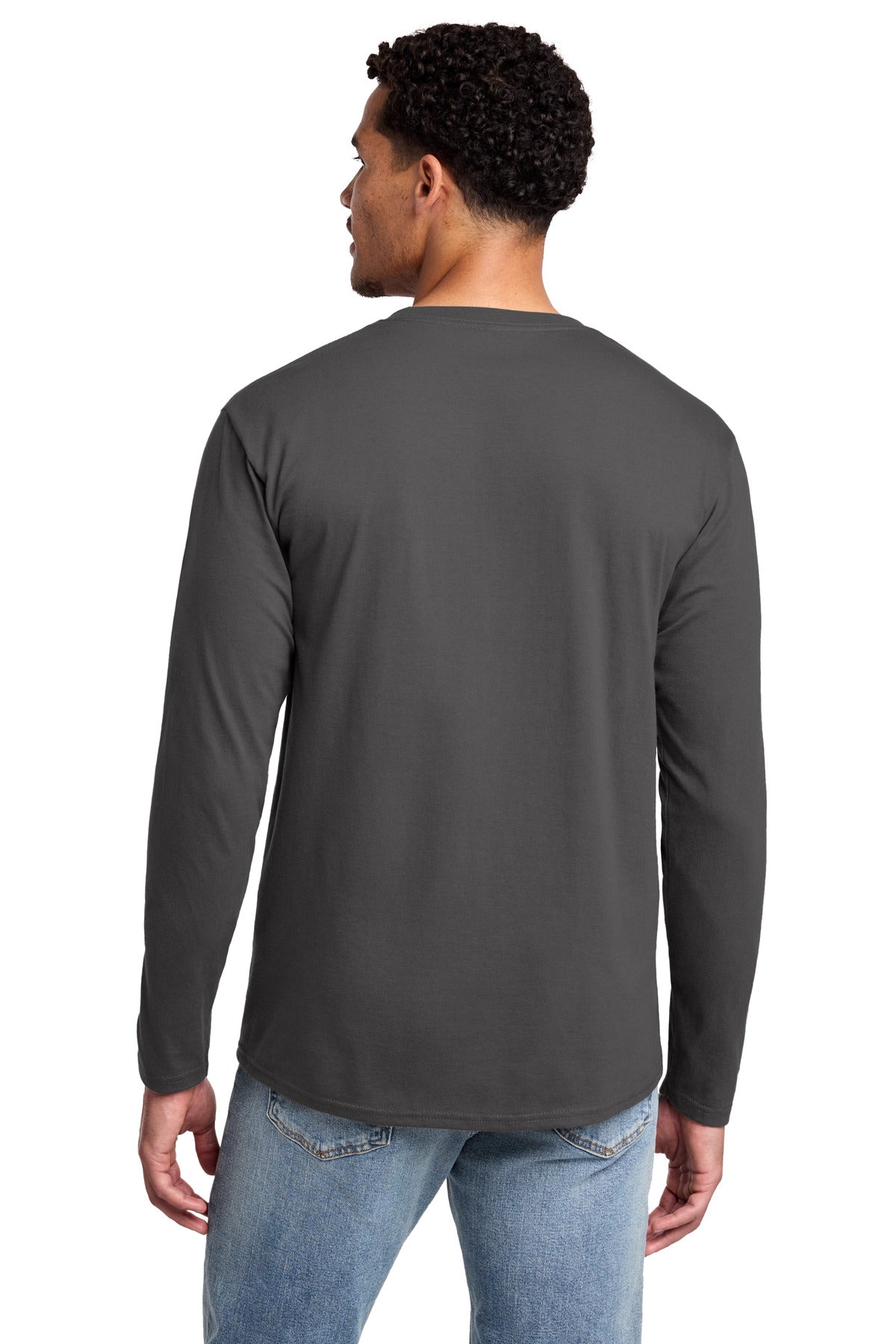 Port & Co Long Sleeve Fan Favorite Tee. PC450LS - Charcoal - back