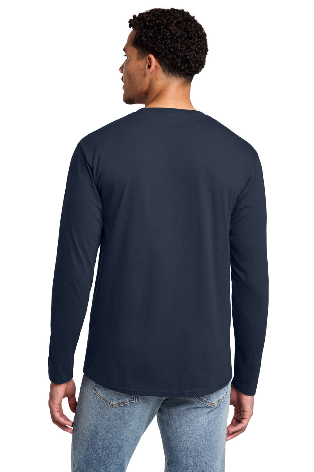 Port & Co Long Sleeve Fan Favorite Tee. PC450LS - Deep Navy - back