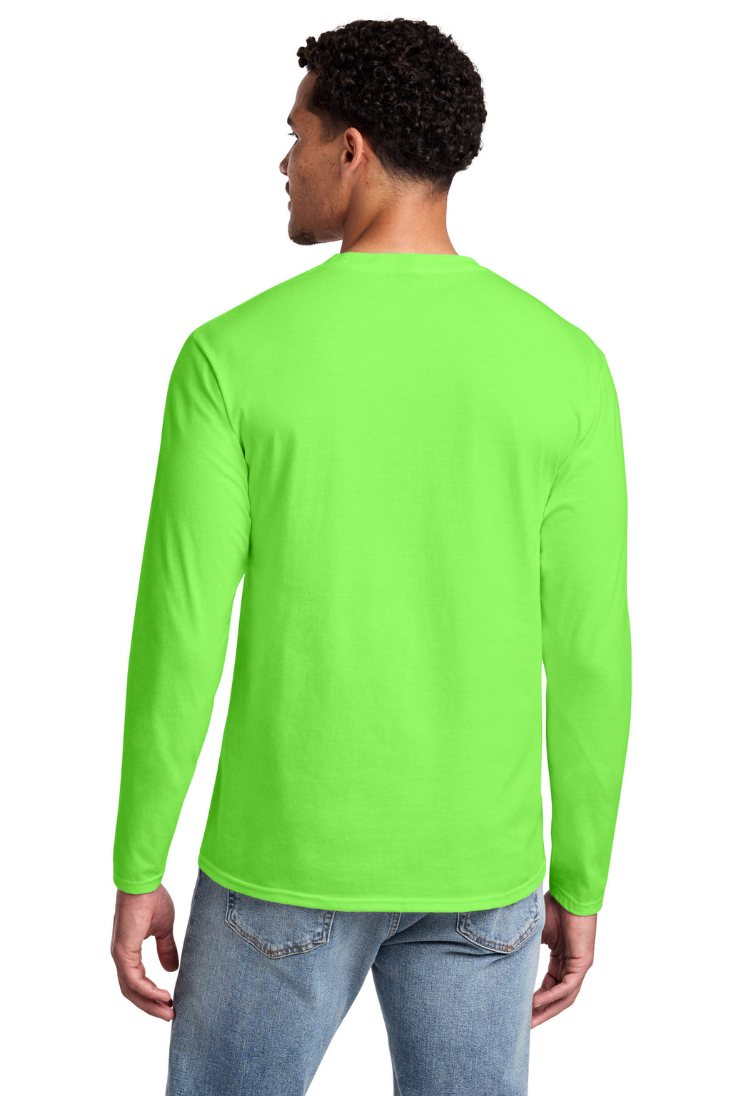 Port & Co Long Sleeve Fan Favorite Tee. PC450LS - Flash Green - back