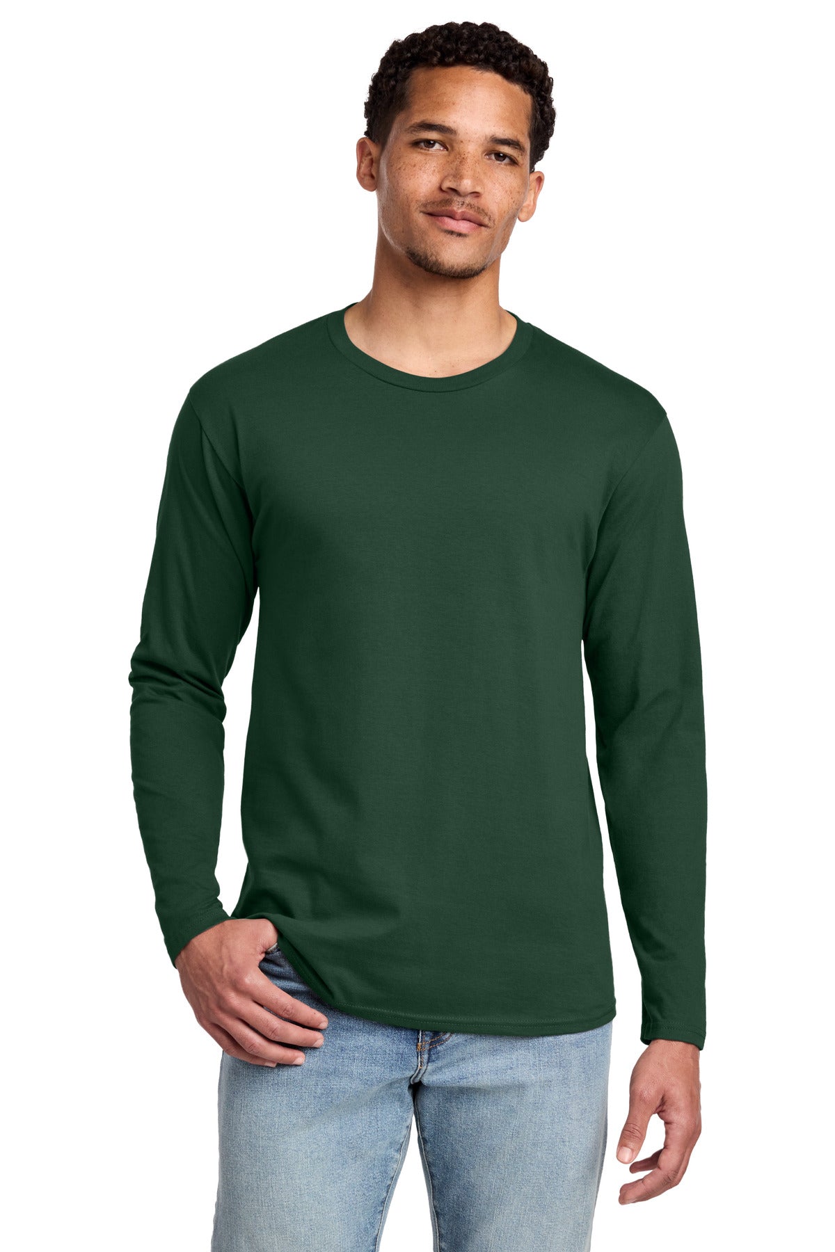 Port & Co Long Sleeve Fan Favorite Tee. PC450LS - Forest Green - front