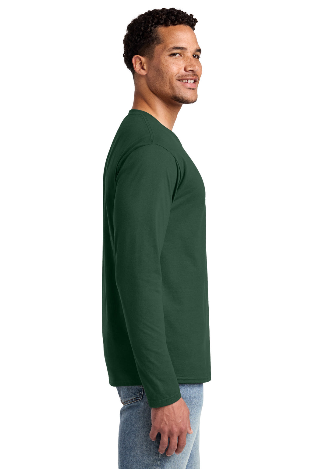 Port & Co Long Sleeve Fan Favorite Tee. PC450LS - Forest Green - side