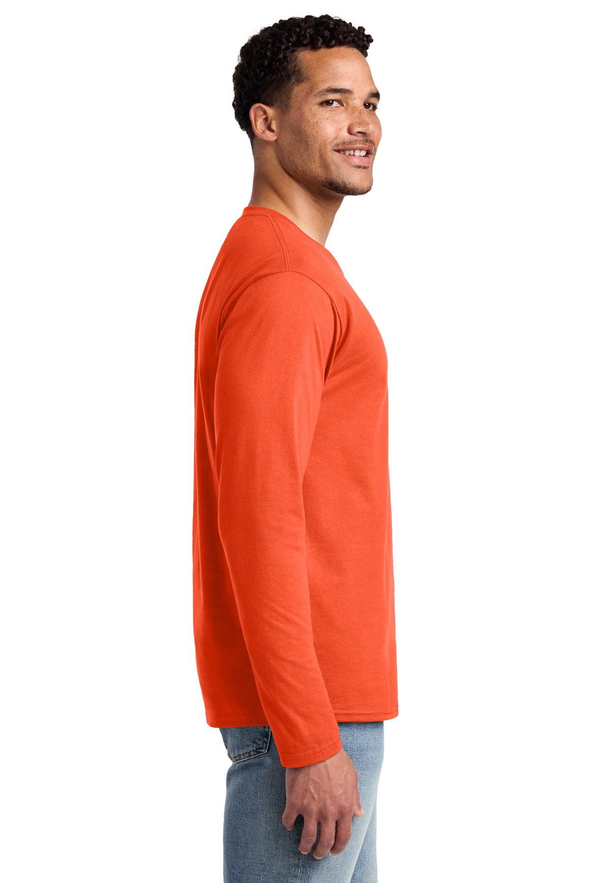 Port & Co Long Sleeve Fan Favorite Tee. PC450LS - Orange - side
