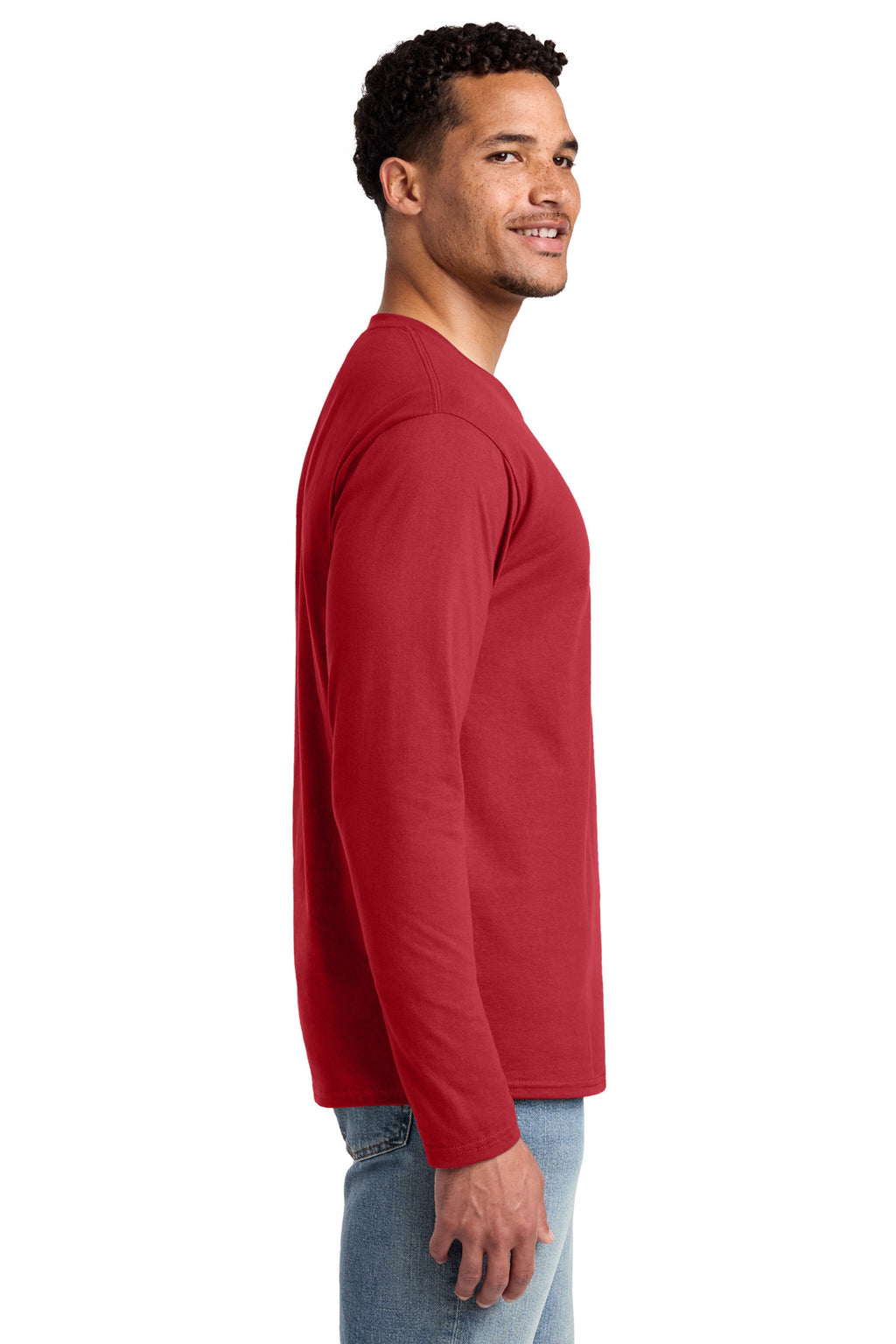 Port & Co Long Sleeve Fan Favorite Tee. PC450LS - Team Cardinal - side