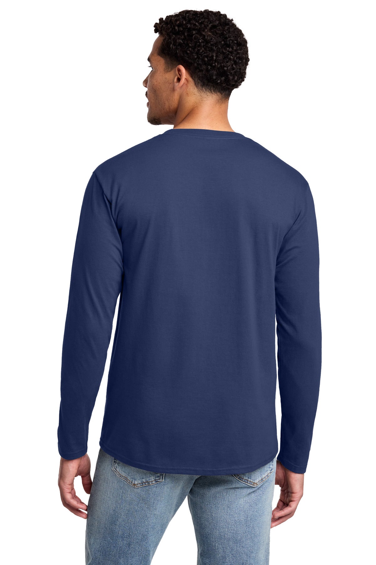 Port & Co Long Sleeve Fan Favorite Tee. PC450LS - Team Navy - back