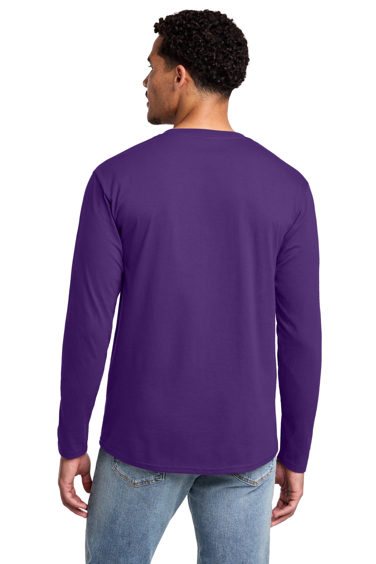 Port & Co Long Sleeve Fan Favorite Tee. PC450LS - Team Purple - back