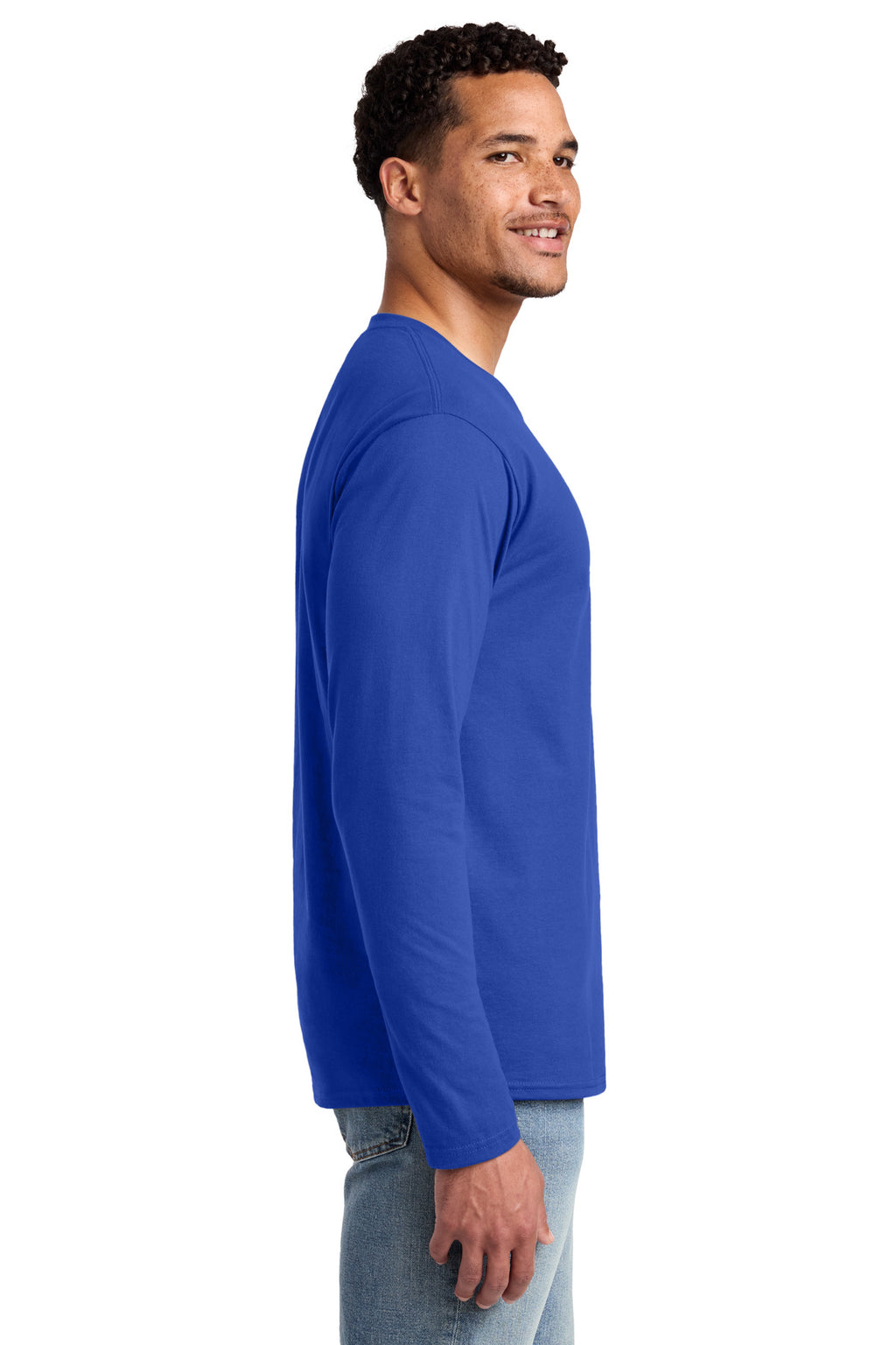 Port & Co Long Sleeve Fan Favorite Tee. PC450LS - True Royal - side