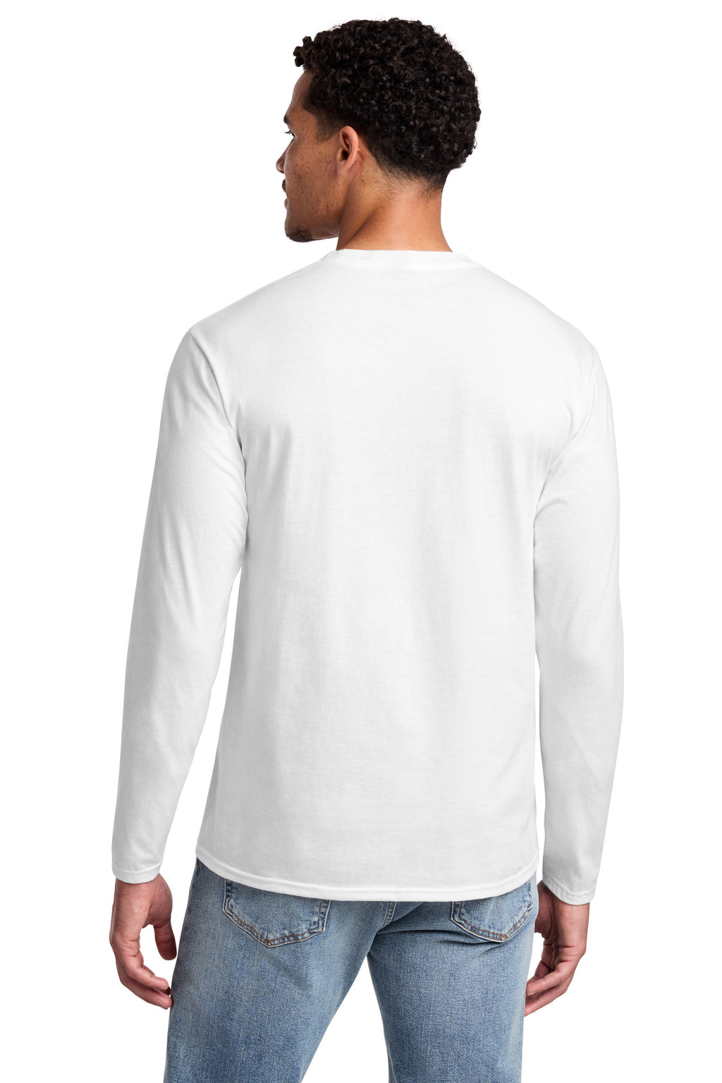 Port & Co Long Sleeve Fan Favorite Tee. PC450LS - White - back