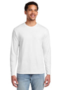 Port & Co Long Sleeve Fan Favorite Tee. PC450LS - White - front
