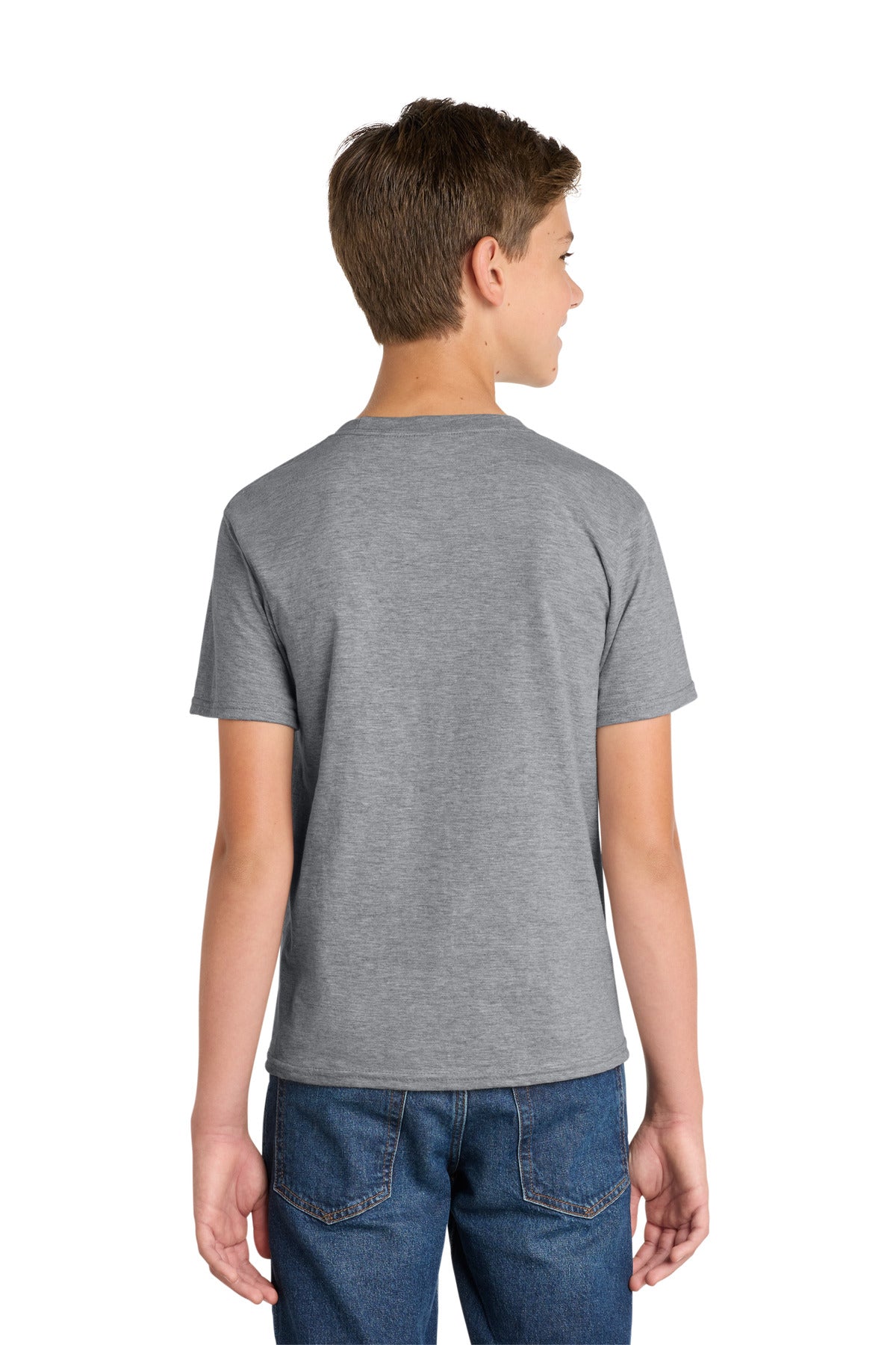 Port & Co Youth Fan Favorite Tee. PC450Y - Athletic Heather - back