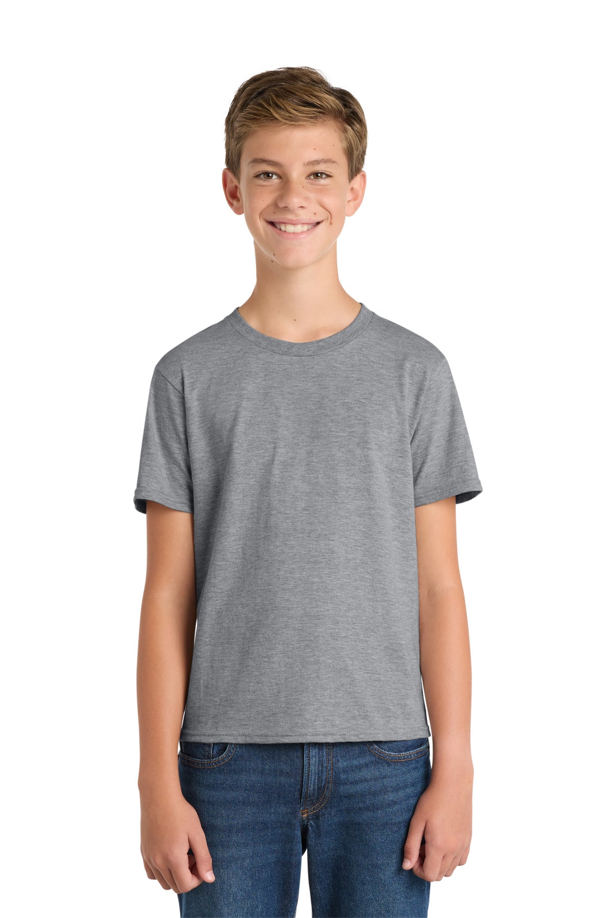 Port & Co Youth Fan Favorite Tee. PC450Y - Athletic Heather - front