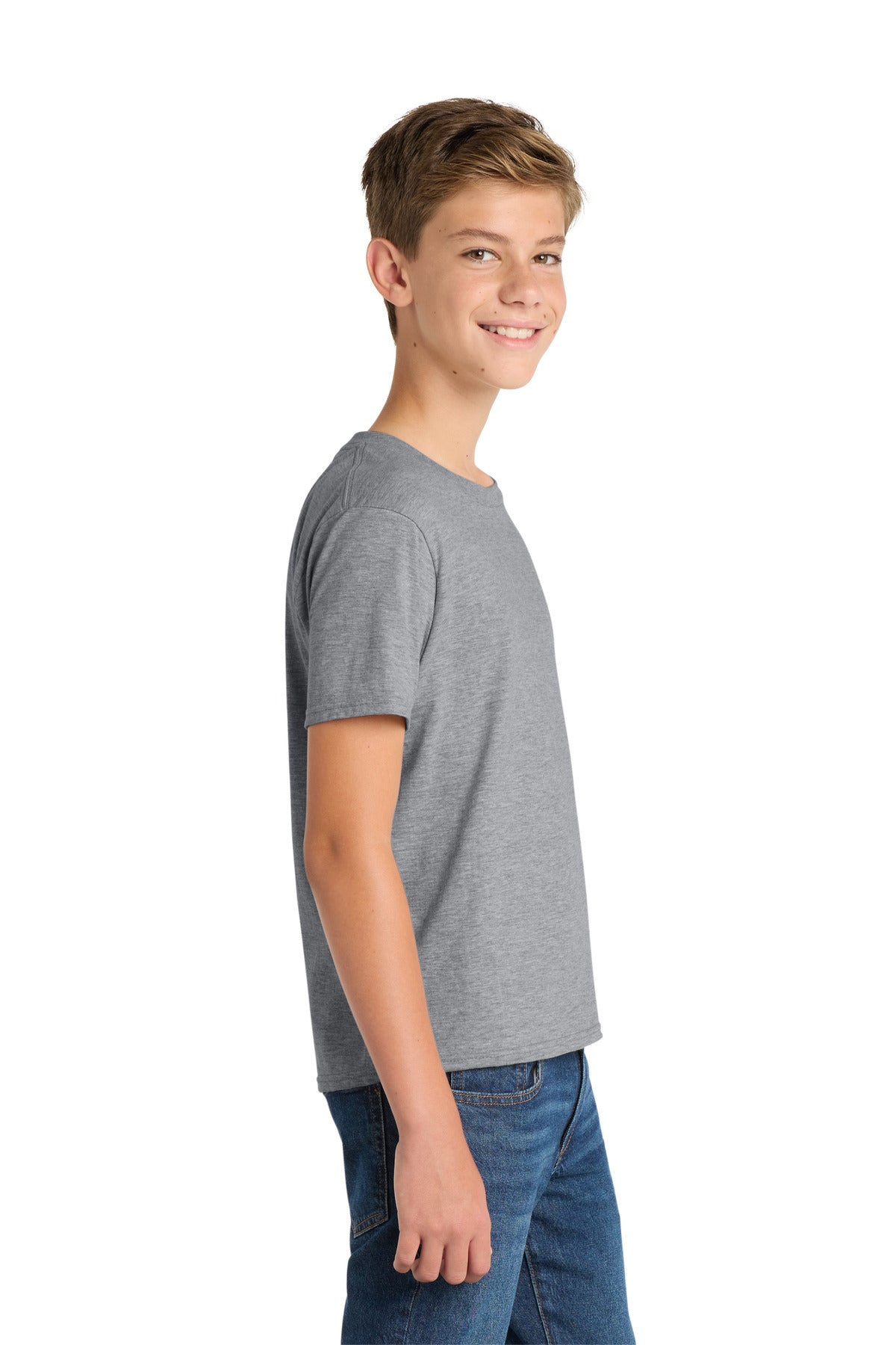 Port & Co Youth Fan Favorite Tee. PC450Y - Athletic Heather - side