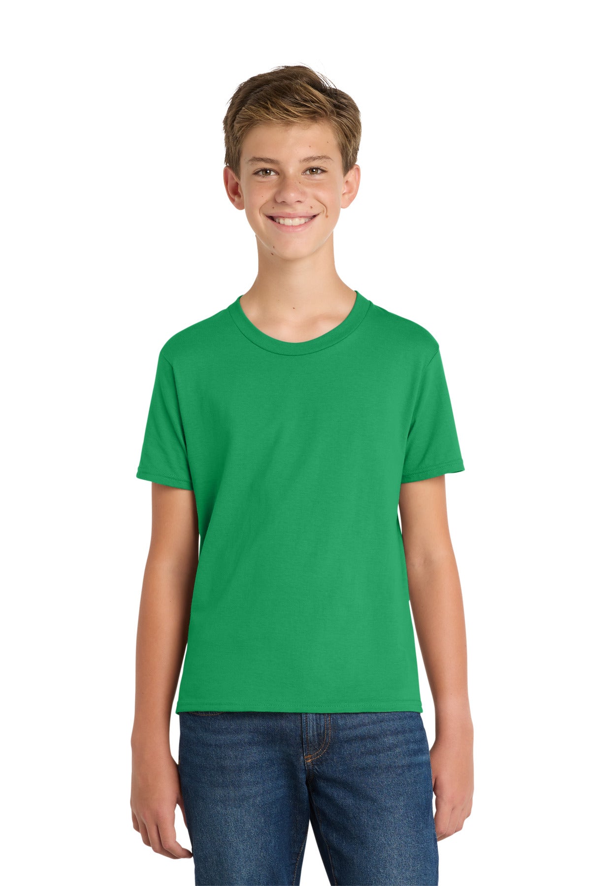 Port & Co Youth Fan Favorite Tee. PC450Y - Athletic Kelly - front