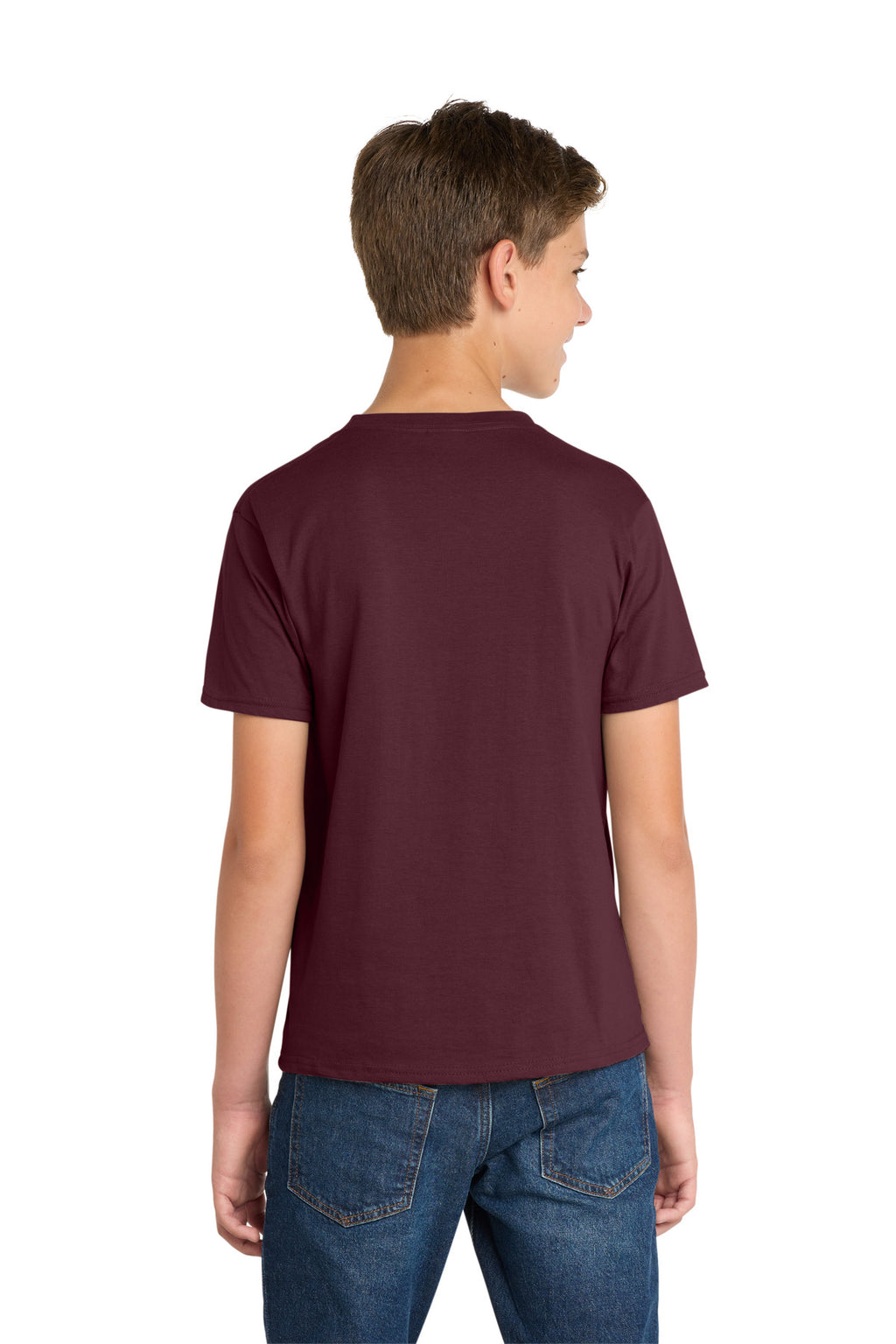 Port & Co Youth Fan Favorite Tee. PC450Y - Athletic Maroon - back