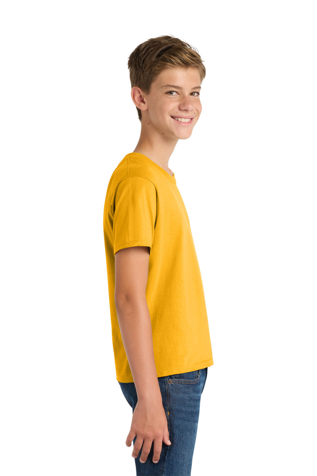 Port & Co Youth Fan Favorite Tee. PC450Y - Bright Gold - side