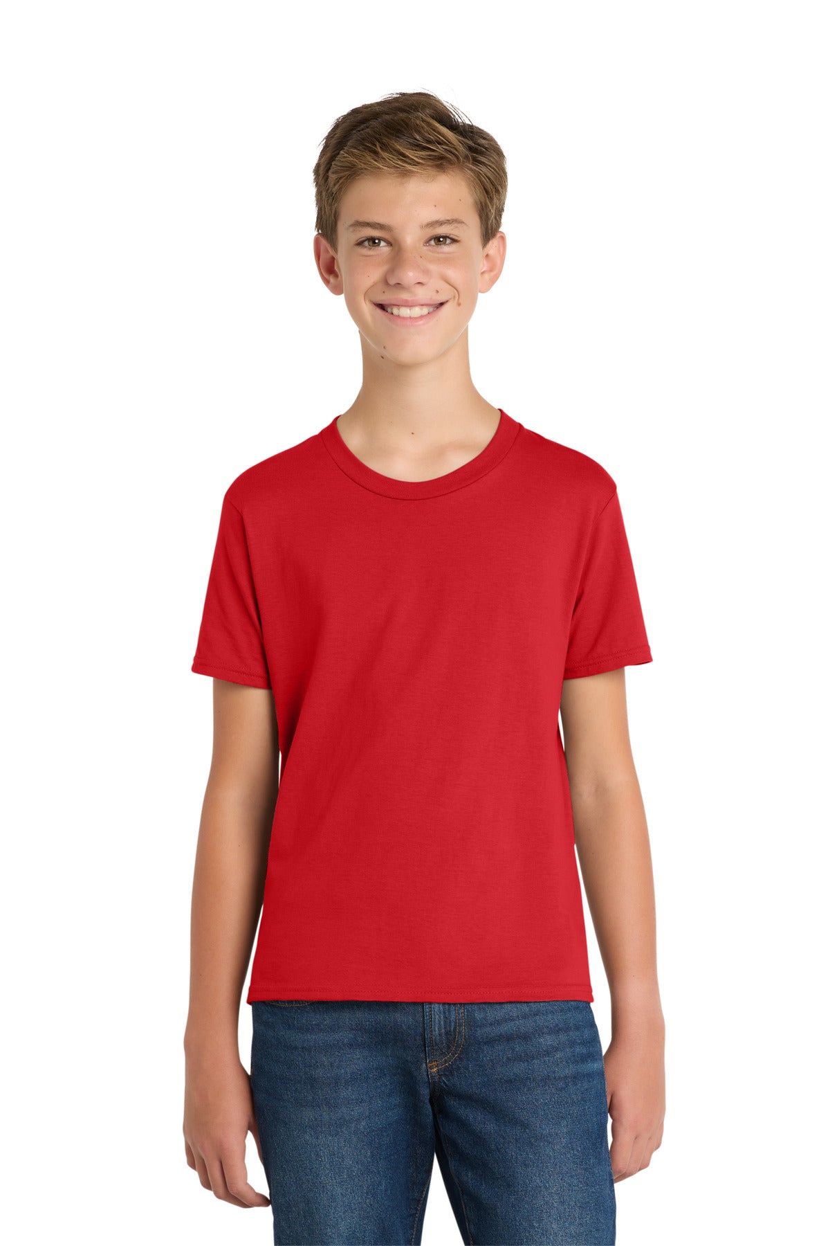 Port & Co Youth Fan Favorite Tee. PC450Y - Bright Red - front