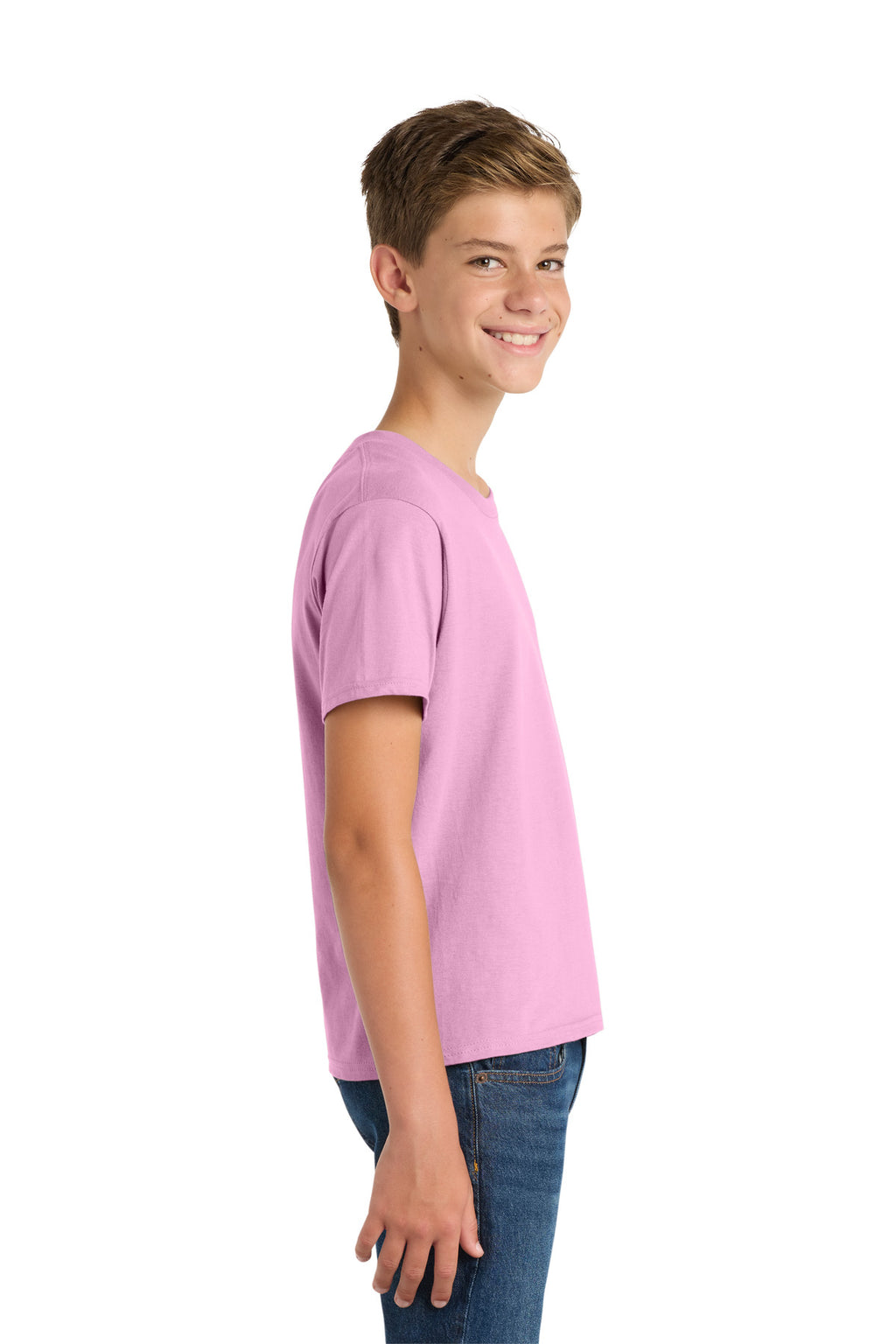Port & Co Youth Fan Favorite Tee. PC450Y - Candy Pink - side