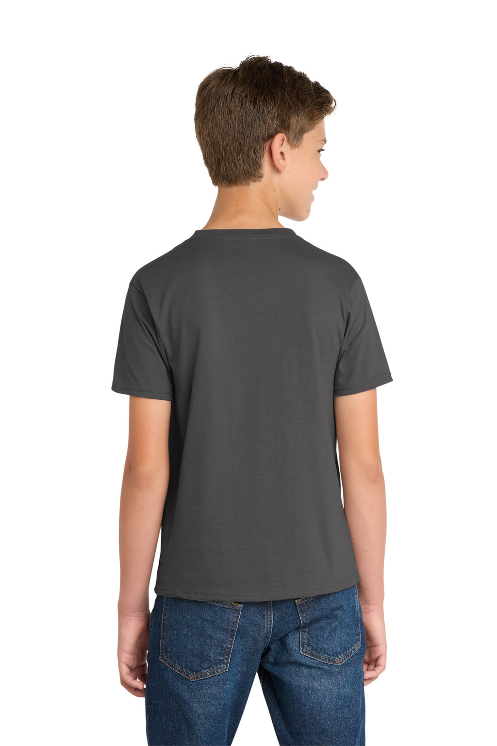 Port & Co Youth Fan Favorite Tee. PC450Y - Charcoal - back