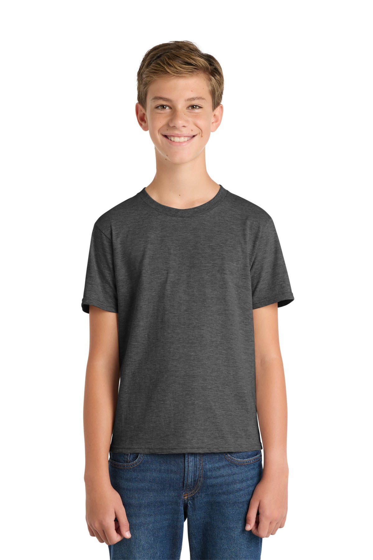 Port & Co Youth Fan Favorite Tee. PC450Y - Dark Heather Grey - front