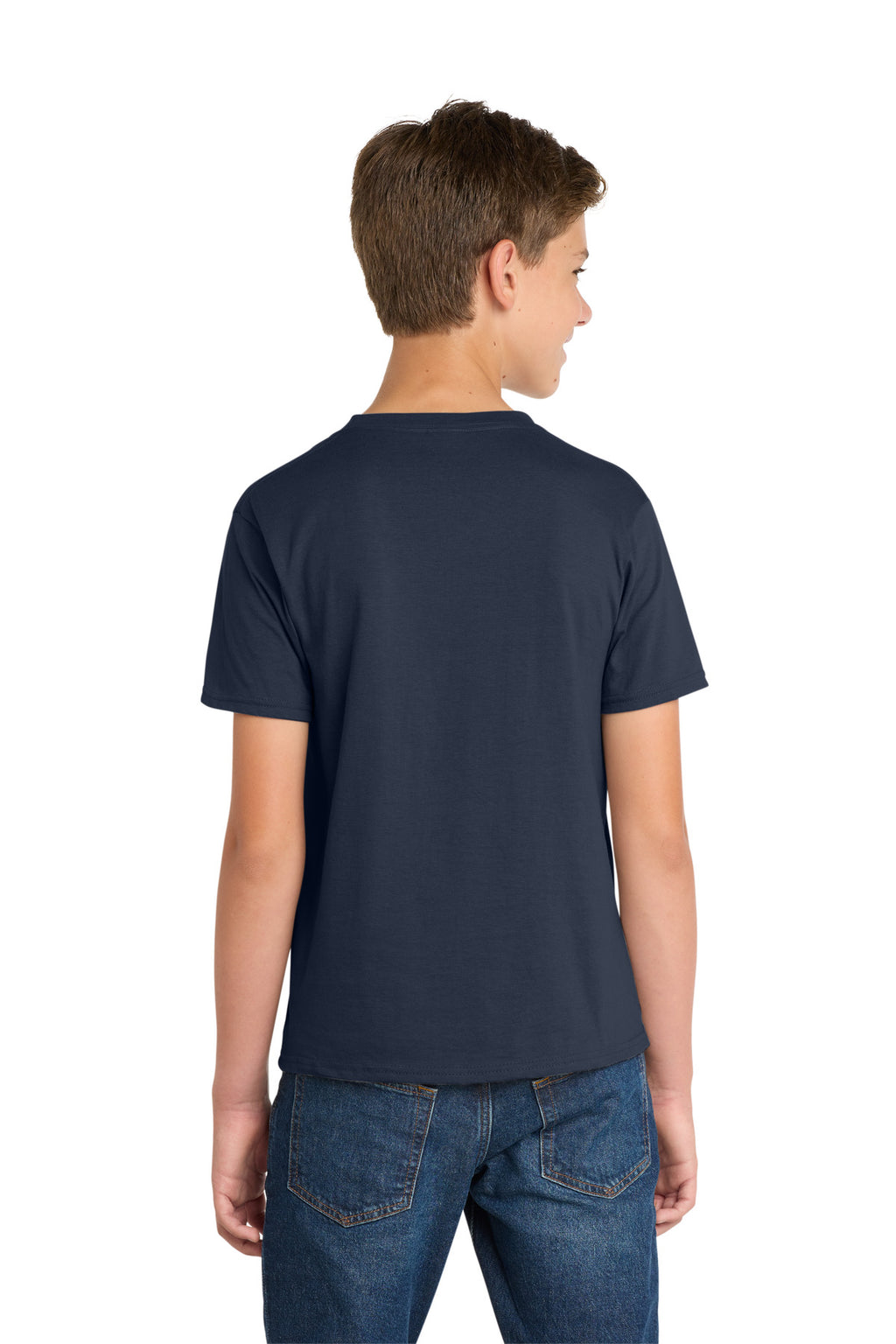 Port & Co Youth Fan Favorite Tee. PC450Y - Deep Navy - back