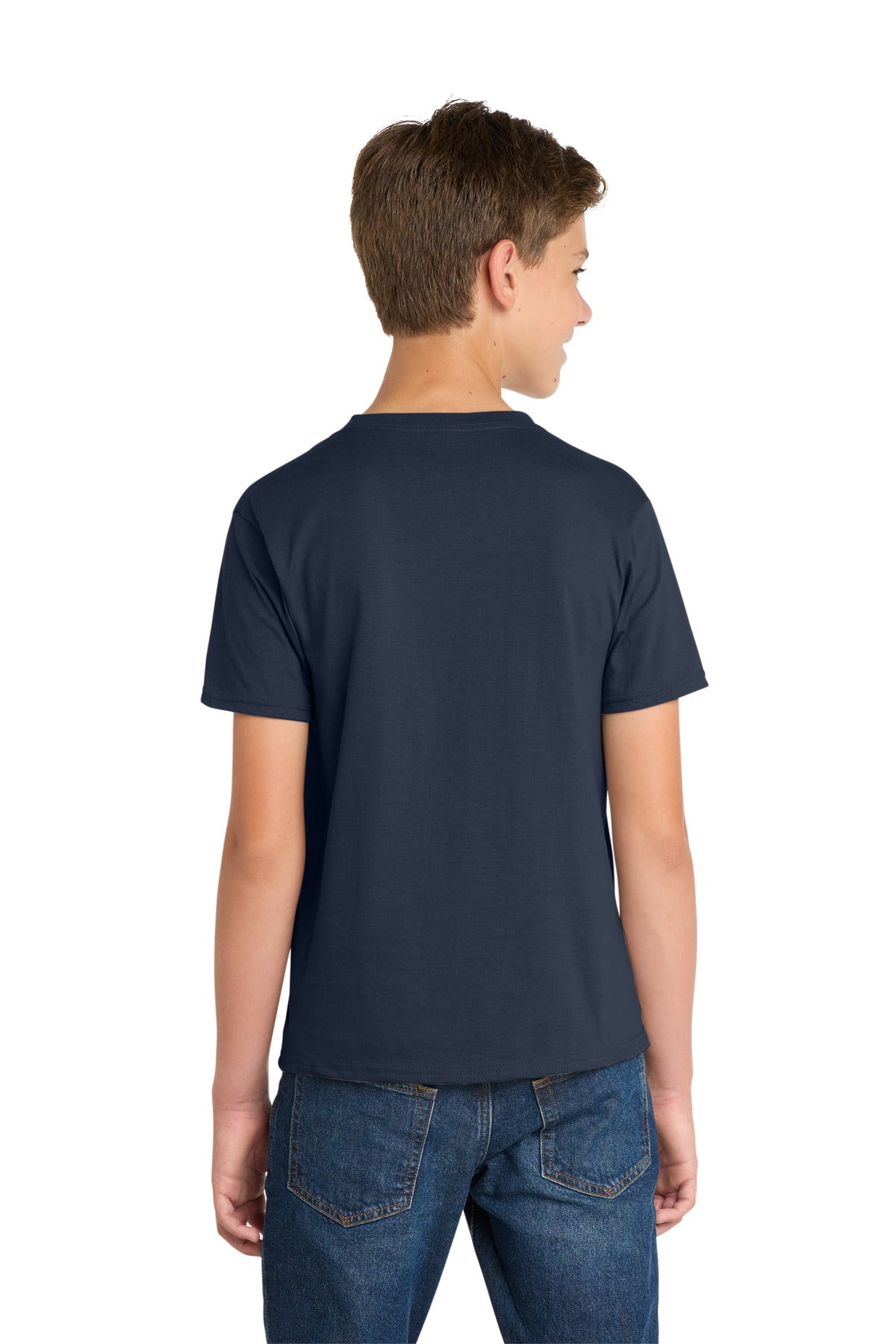 Port & Co Youth Fan Favorite Tee. PC450Y - Deep Navy - back