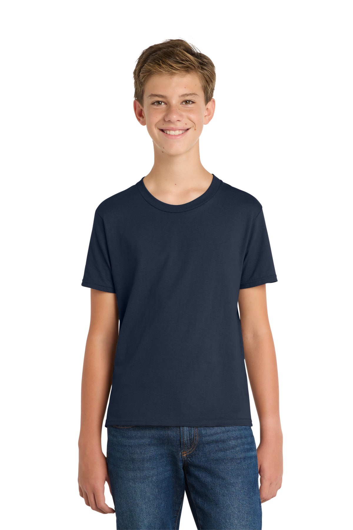 Port & Co Youth Fan Favorite Tee. PC450Y - Deep Navy - front