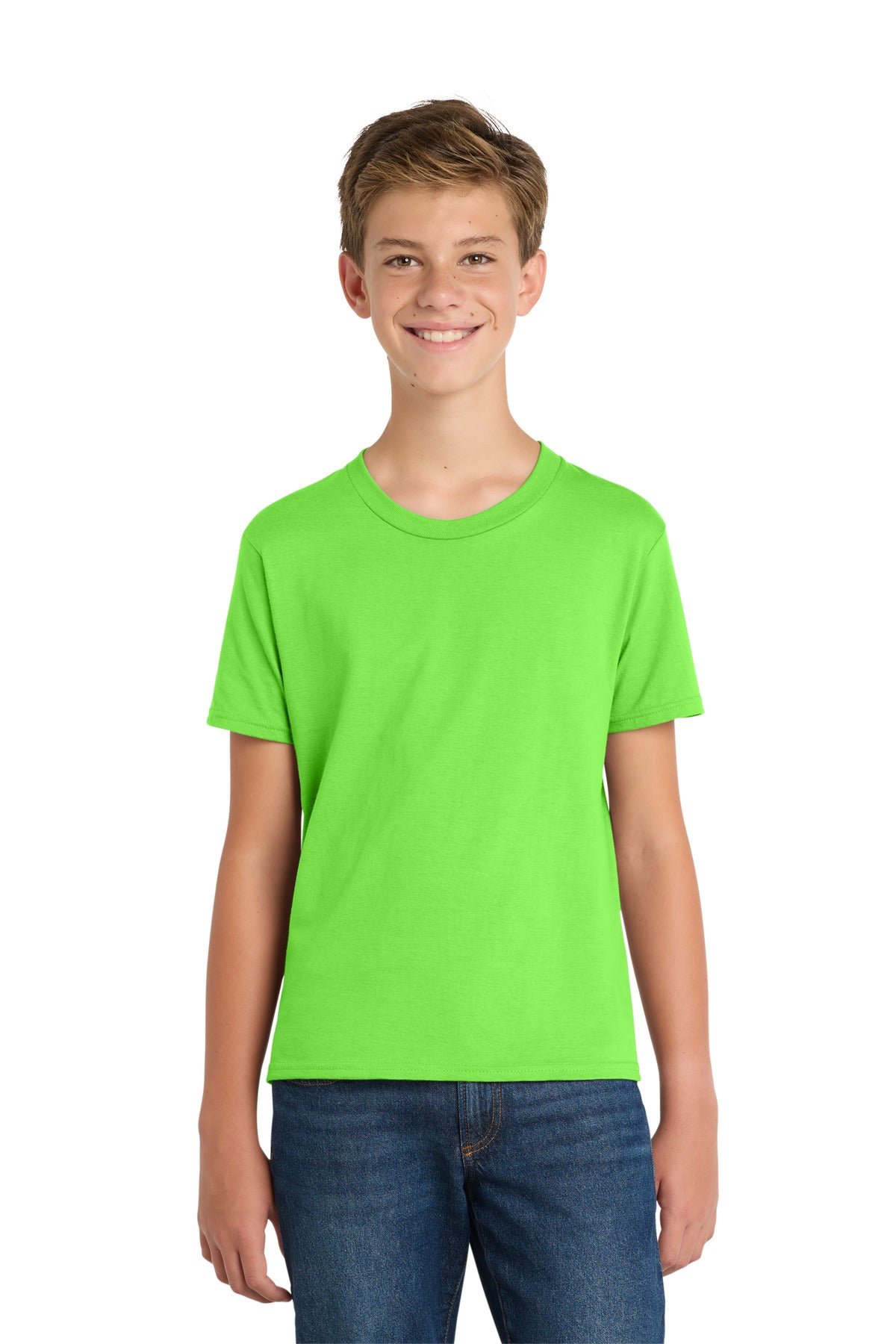 Port & Co Youth Fan Favorite Tee. PC450Y - Flash Green - front