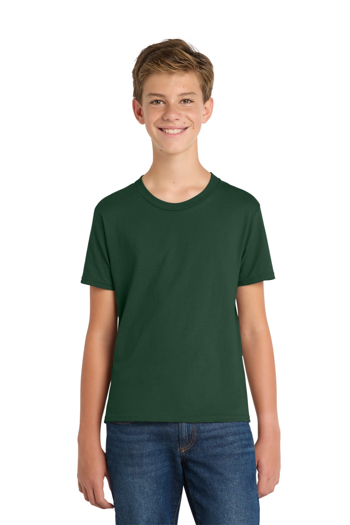 Port & Co Youth Fan Favorite Tee. PC450Y - Forest Green - front