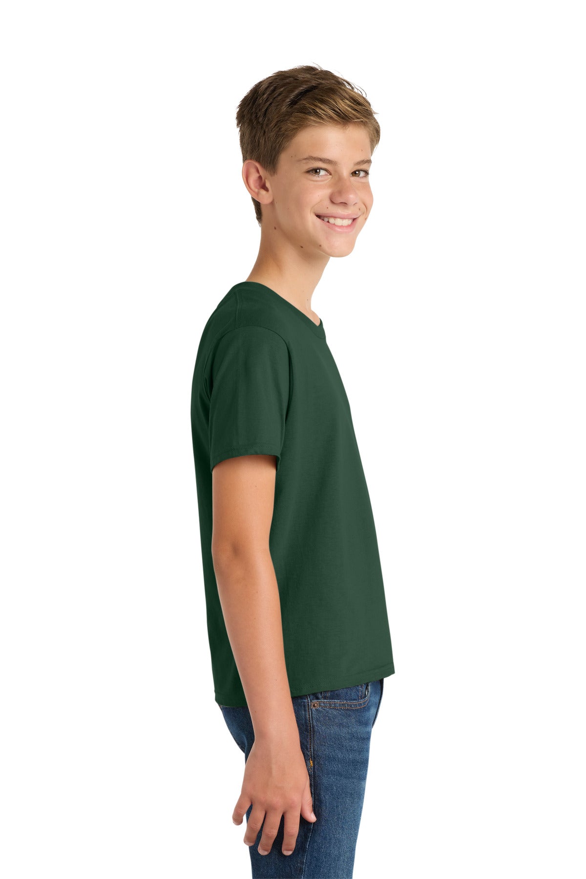 Port & Co Youth Fan Favorite Tee. PC450Y - Forest Green - side