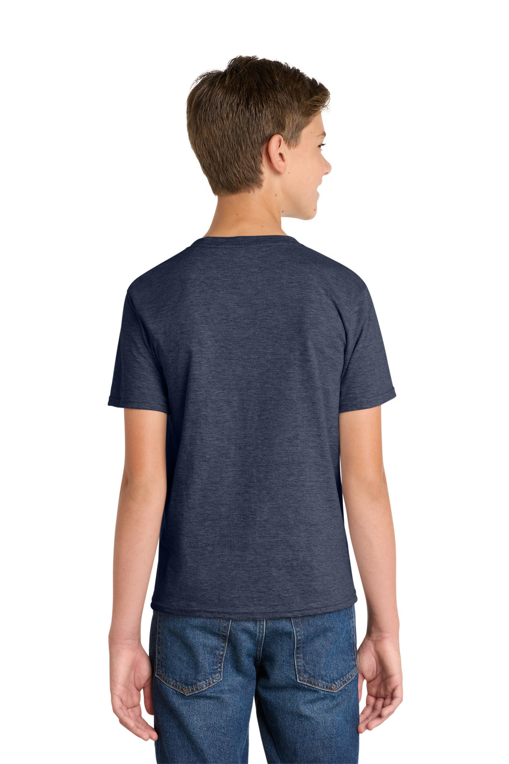Port & Co Youth Fan Favorite Tee. PC450Y - Heather Navy - back