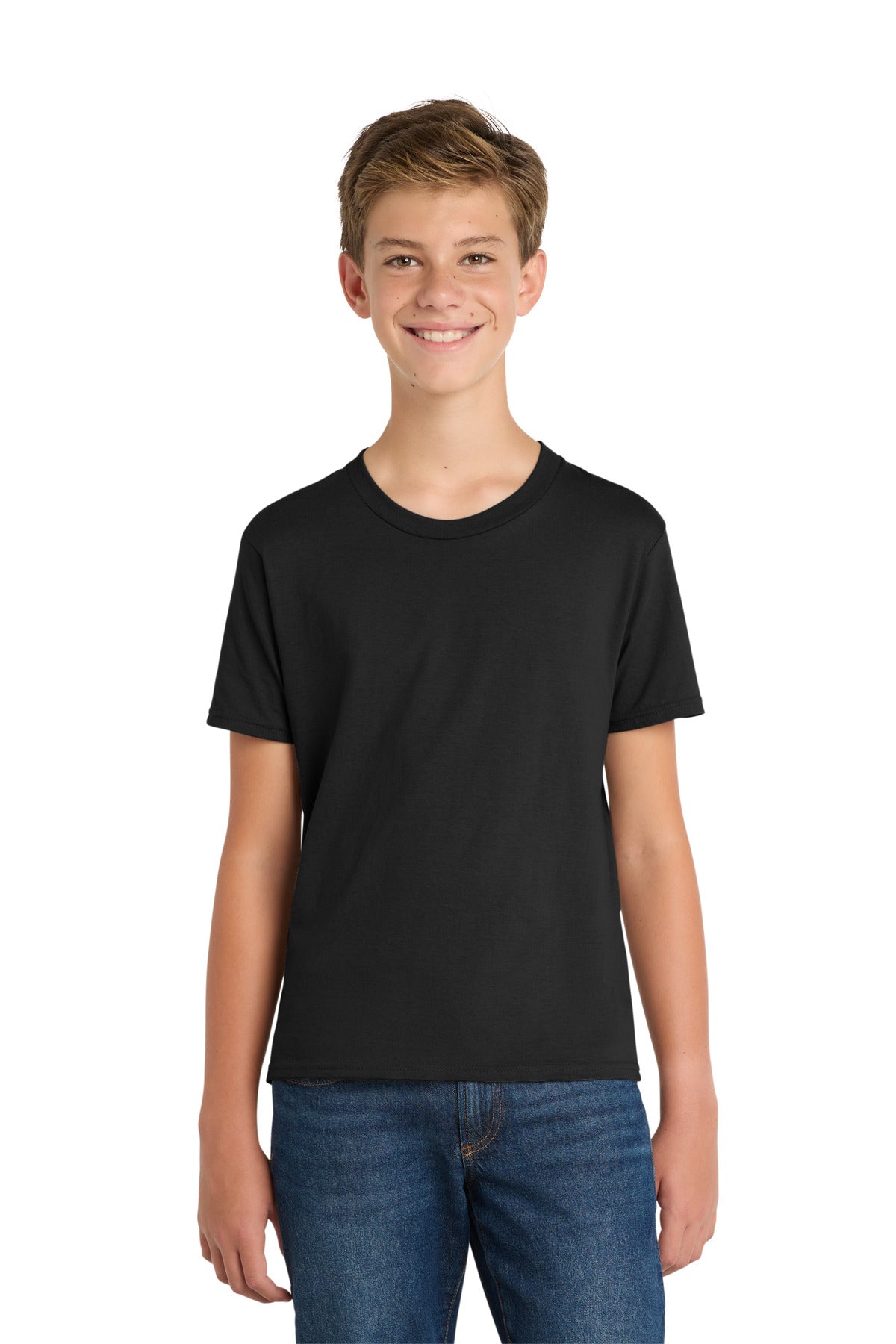 Port & Co Youth Fan Favorite Tee. PC450Y - Jet Black - front